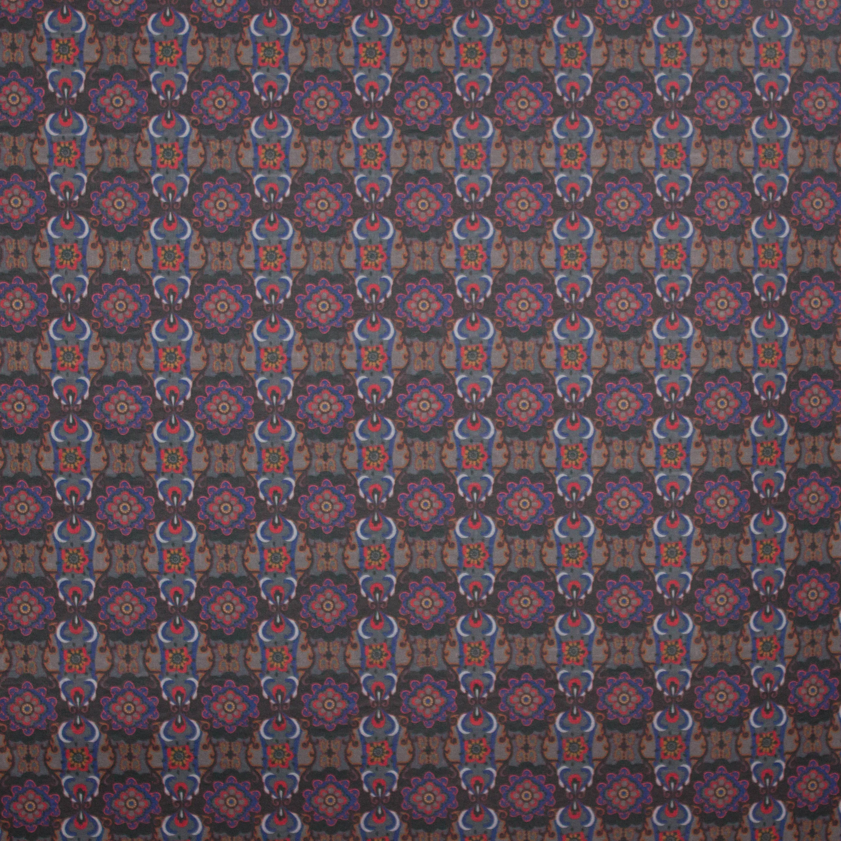 Jacquard double face met abstract bloemenmotief