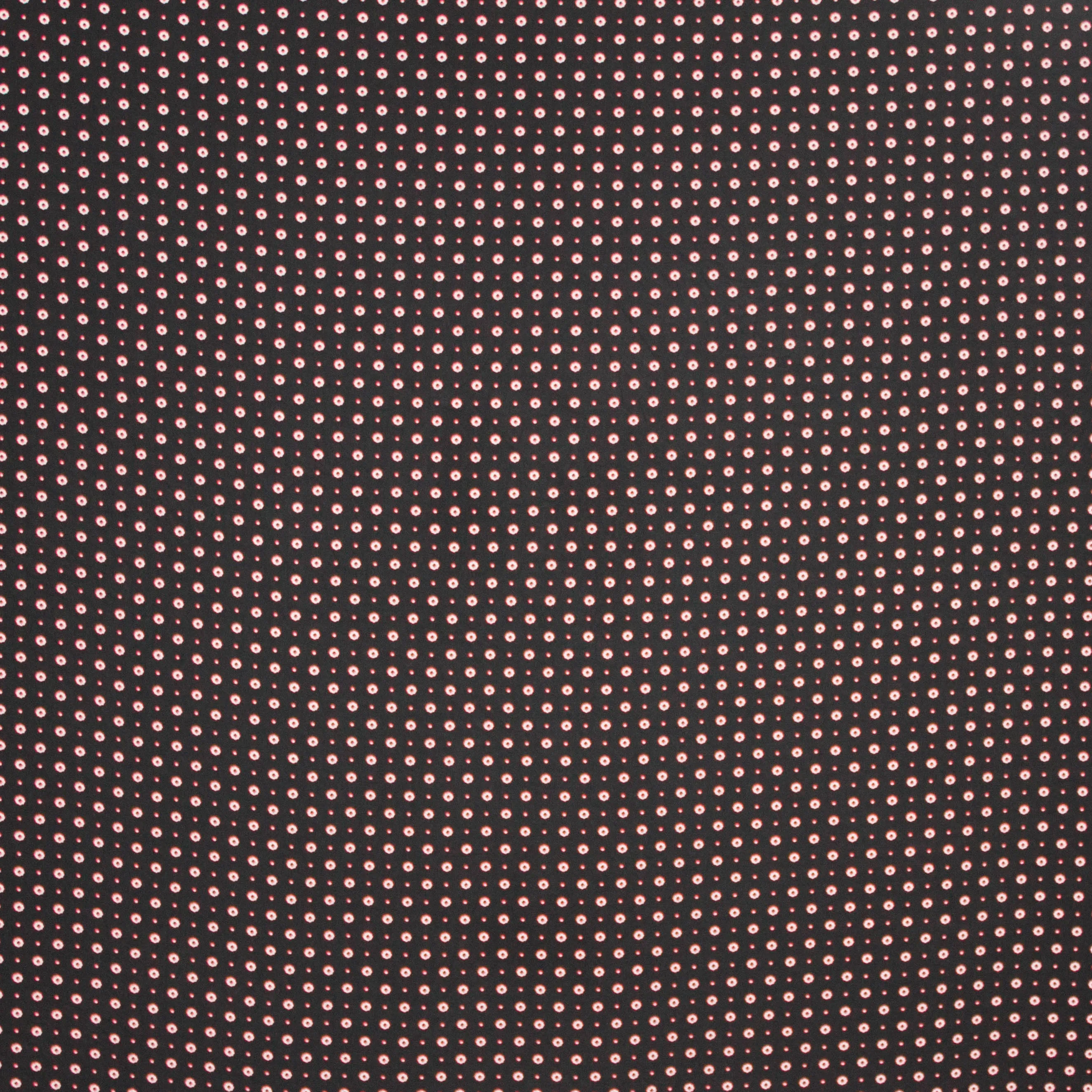 Zwarte polyester met rode bloemetjes