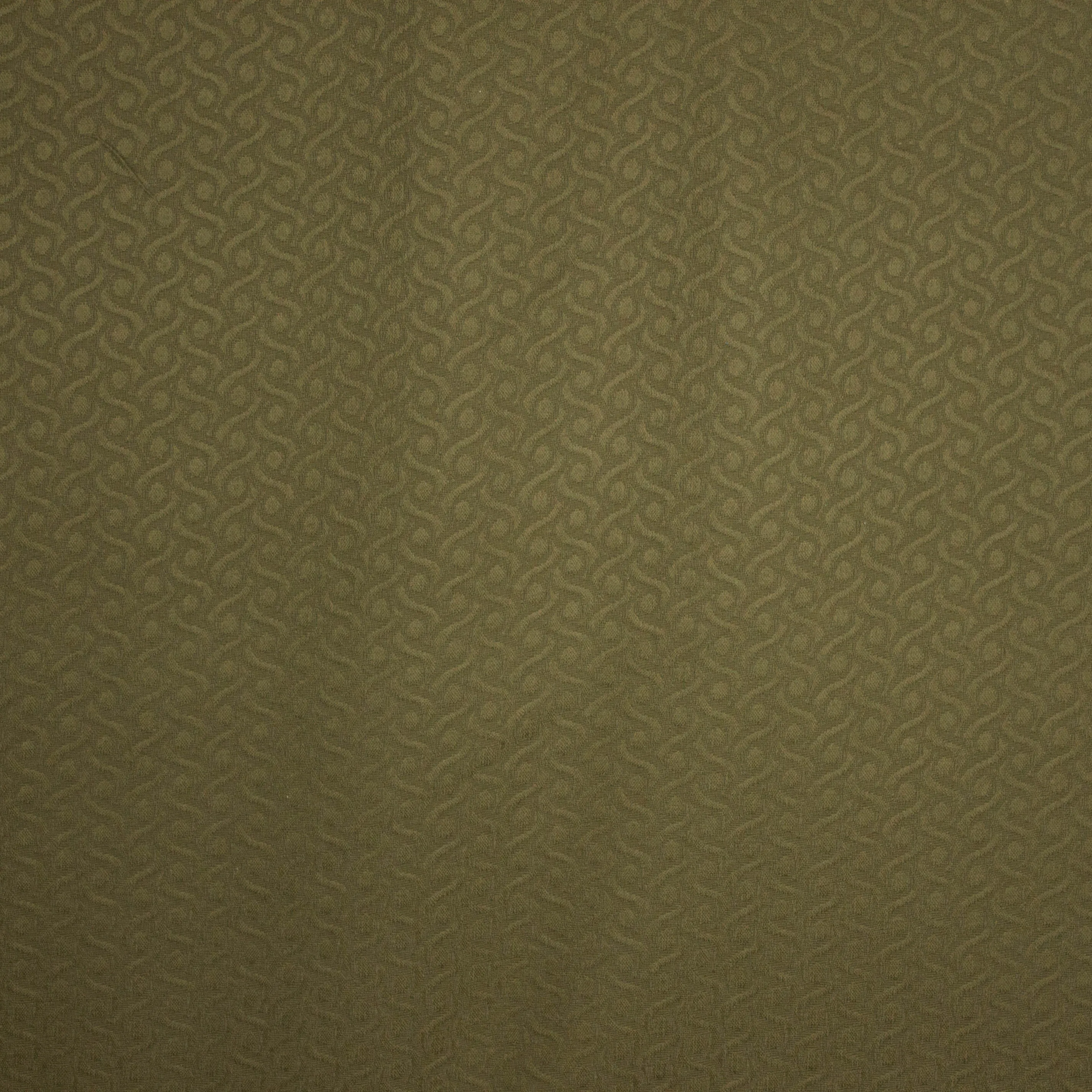 Kaki jacquard met subtiel krulmotief