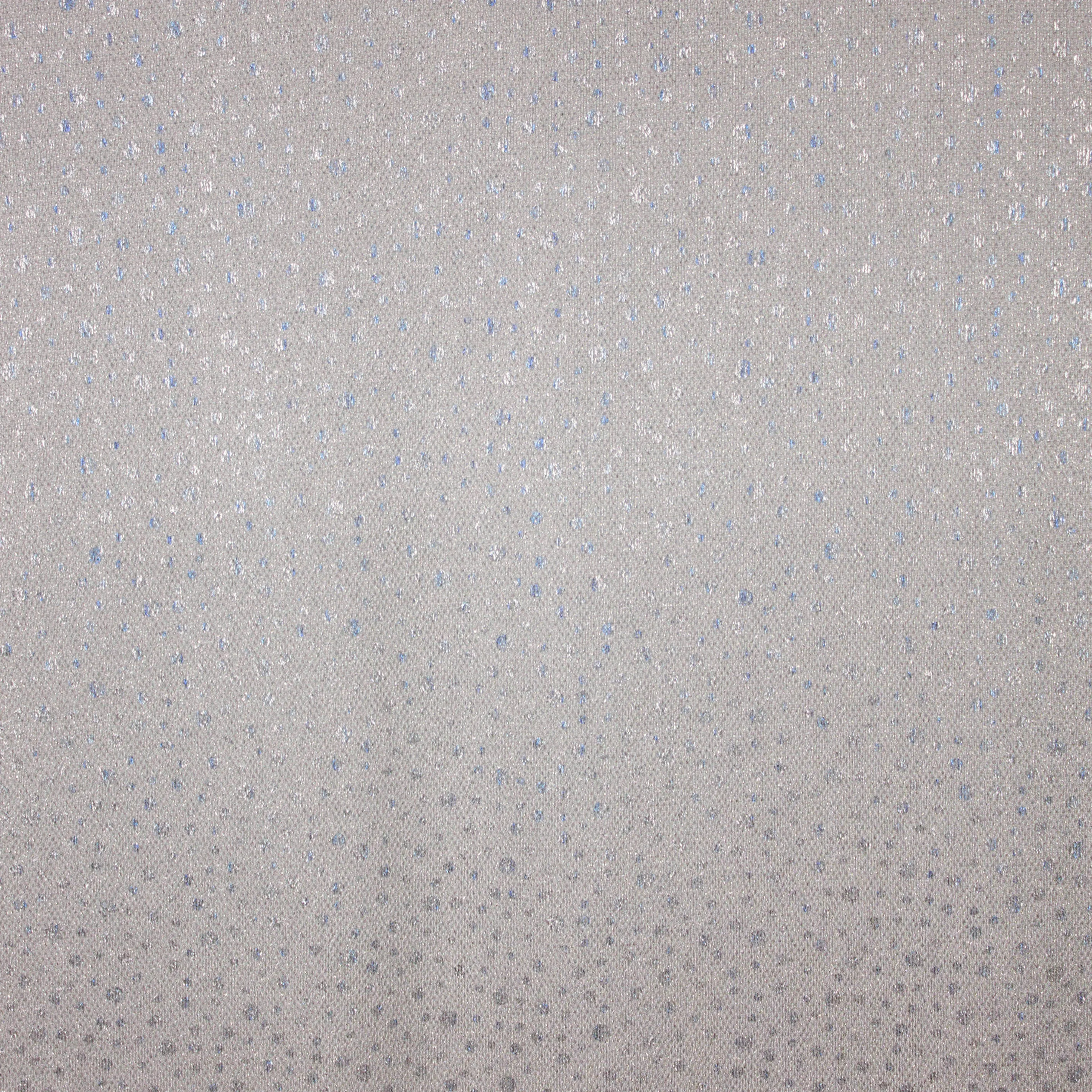 Glitterbreitje polyester zilver met bolletjes