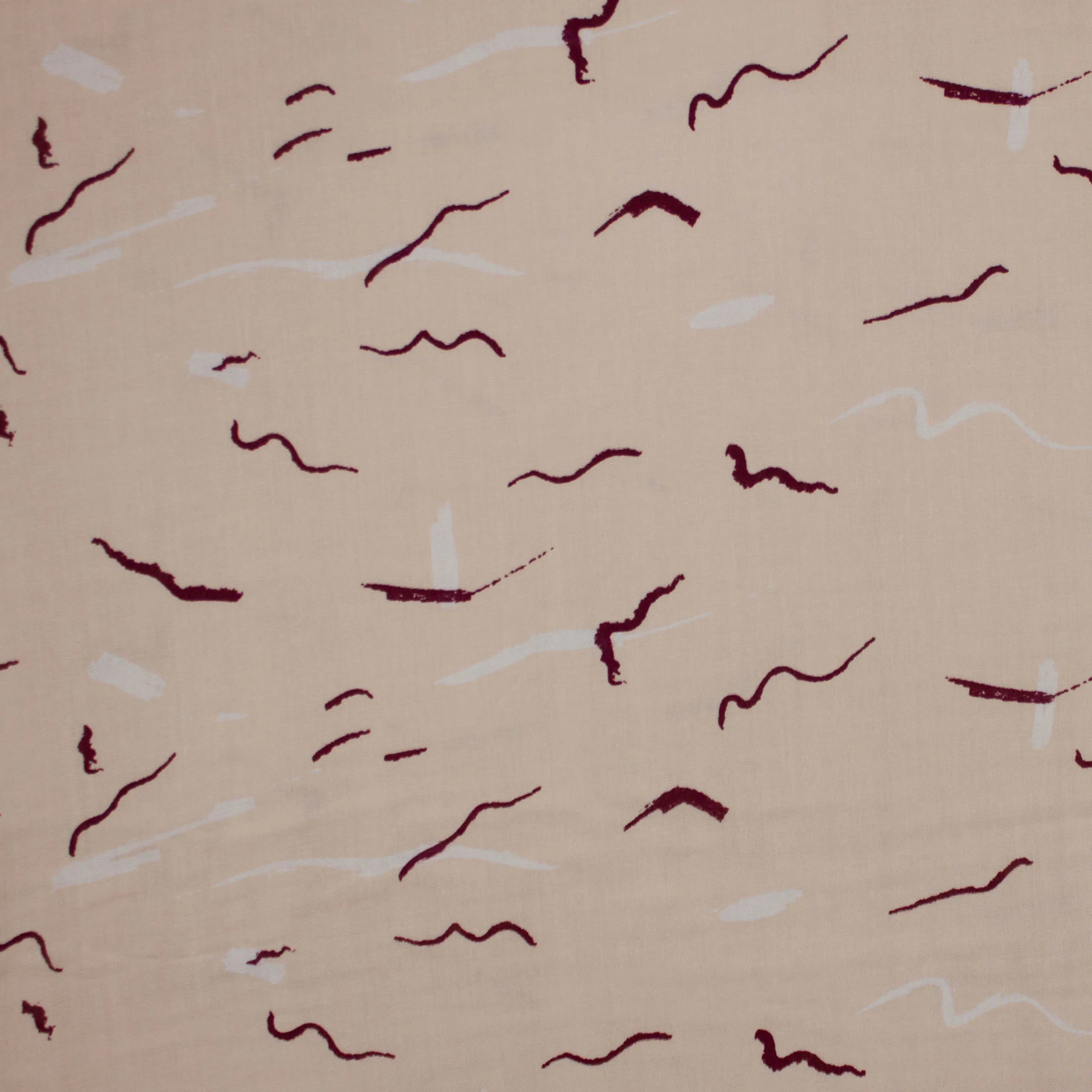Lichtroze double gauze met abstracte lijnen - Atelier Brunette