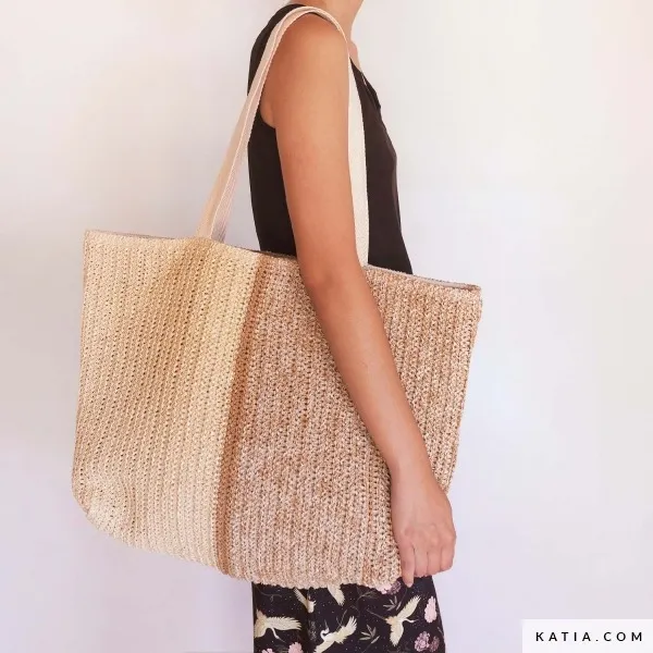 Papier Raffia Brei Stof Tatami - Katia Fabrics