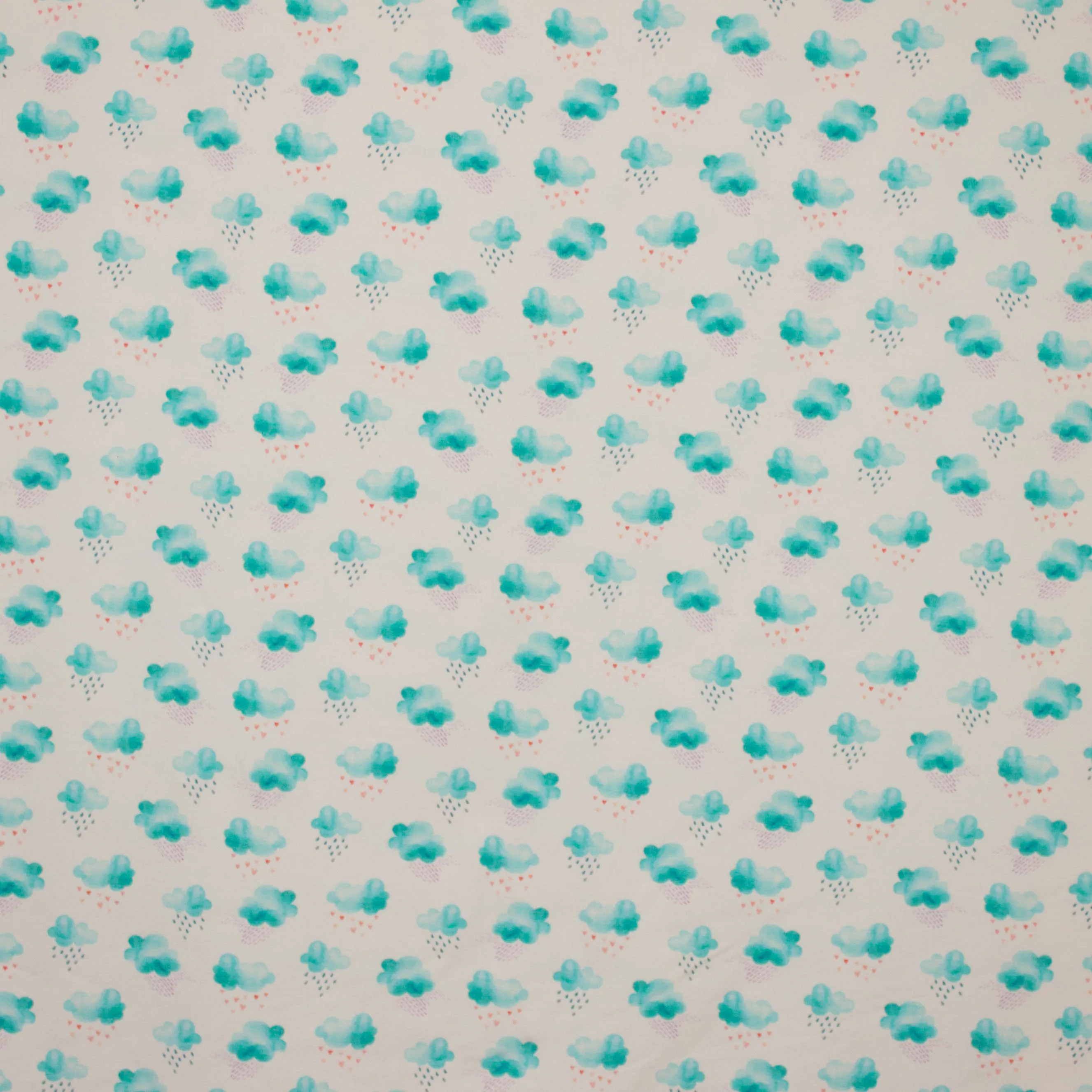 Witte tricot met wolkjes
