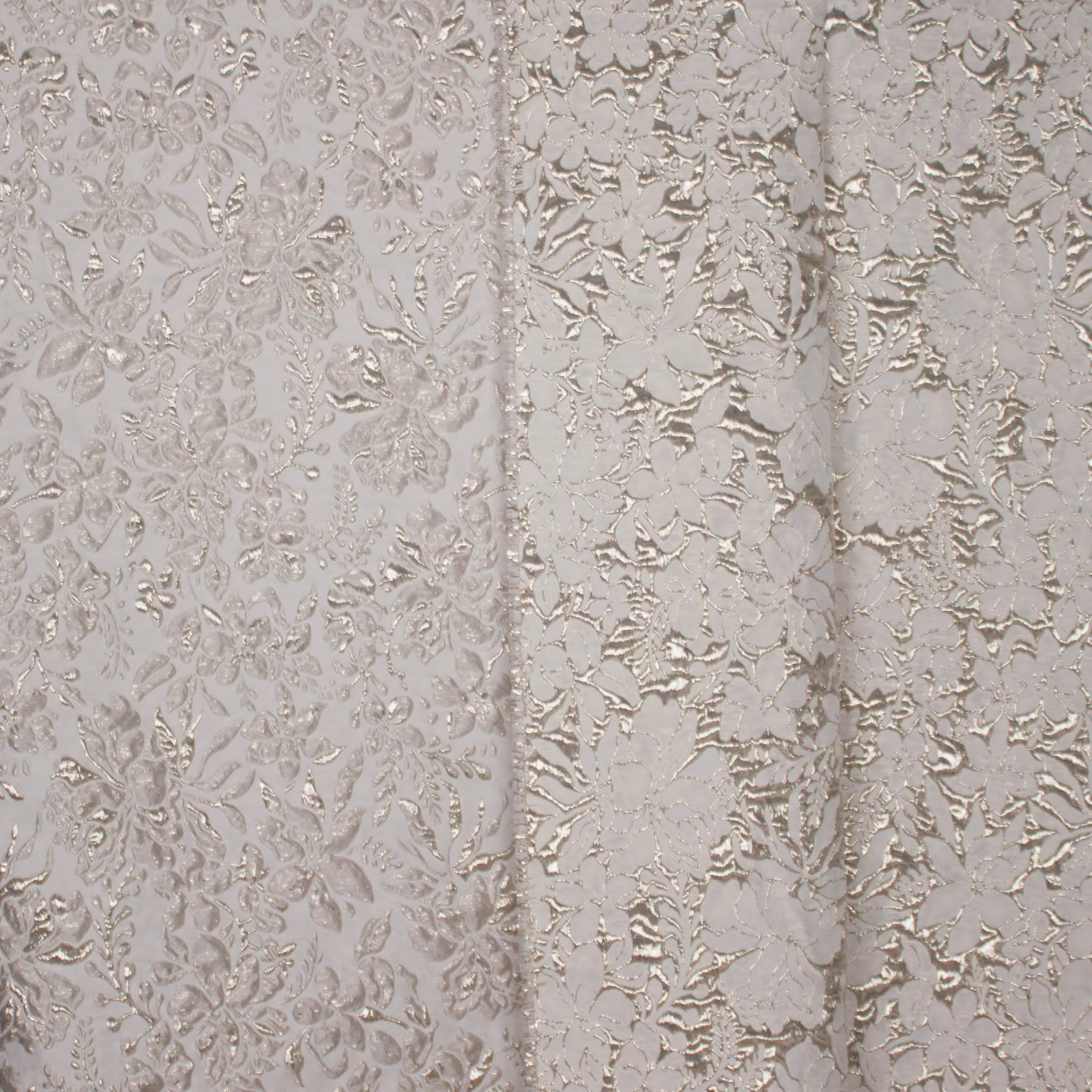 Jacquard double face beige bloemen motief
