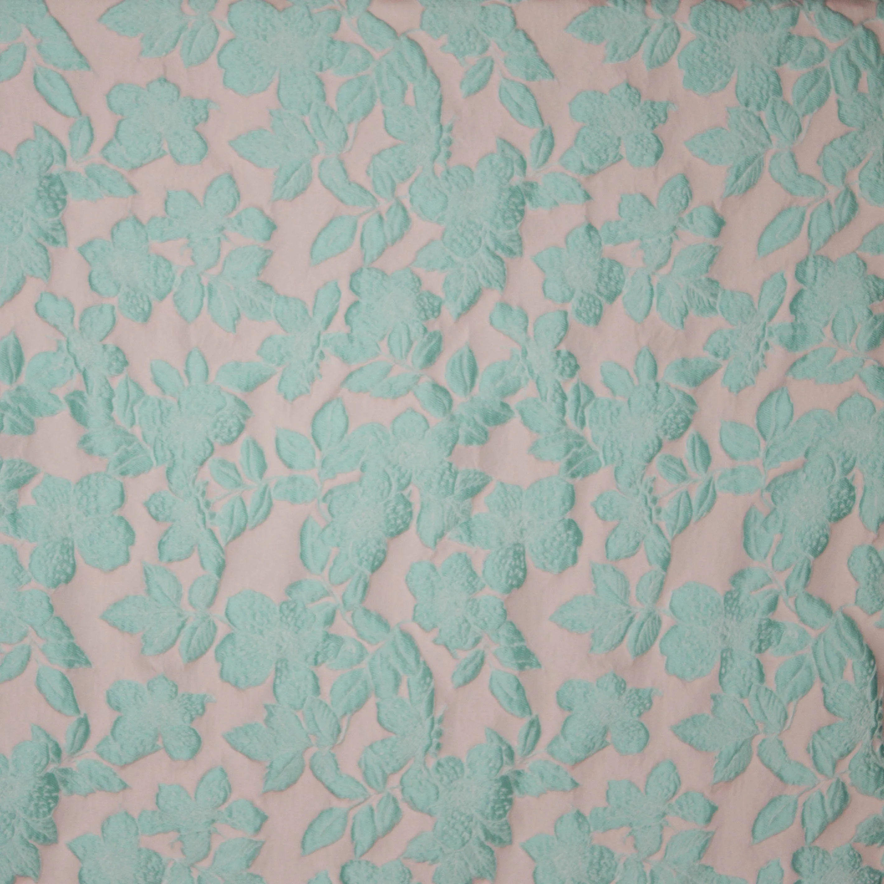 Jacquard roze munt bloemen motief