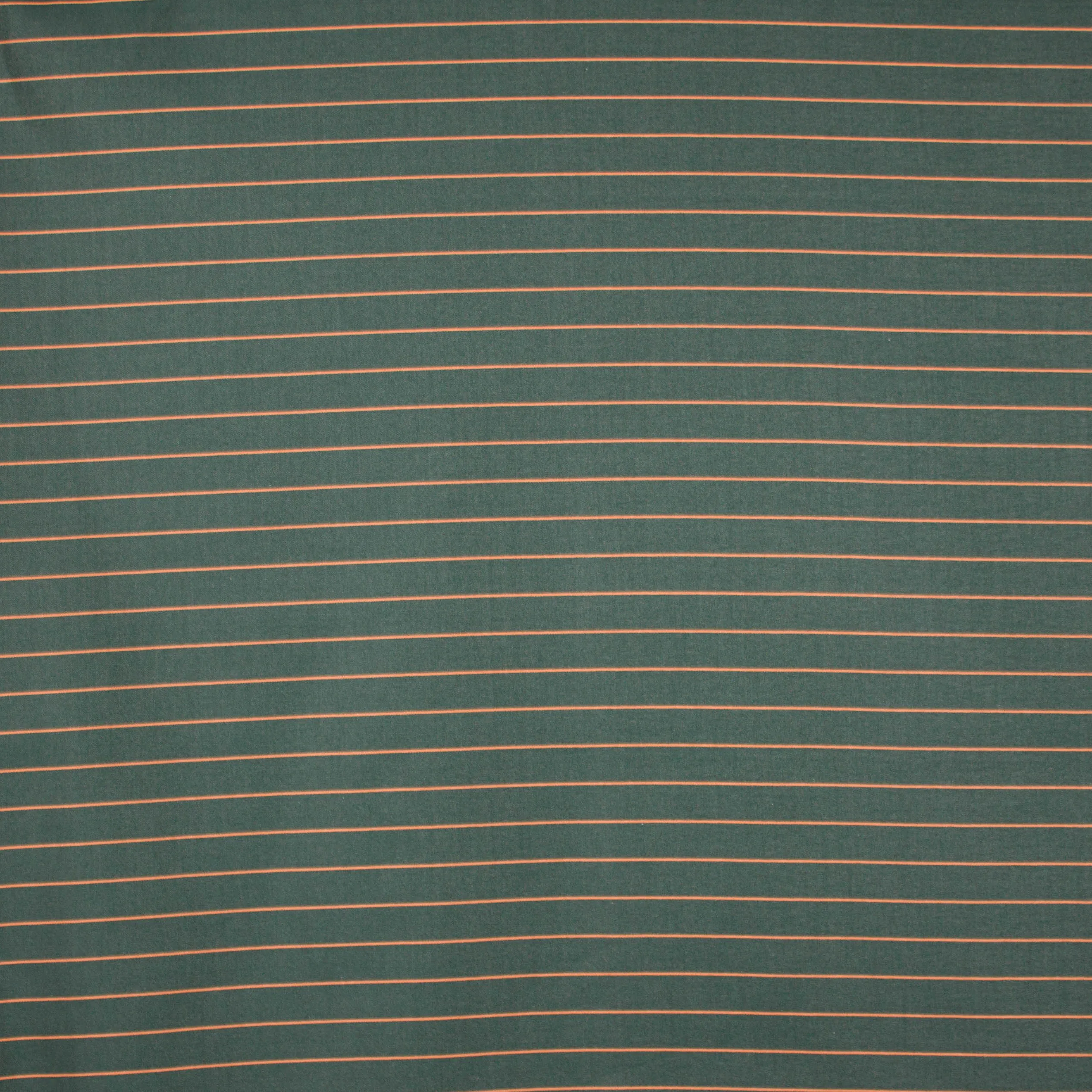 Groene polyester / viscose / polyamide mengeling met oranje streepjes