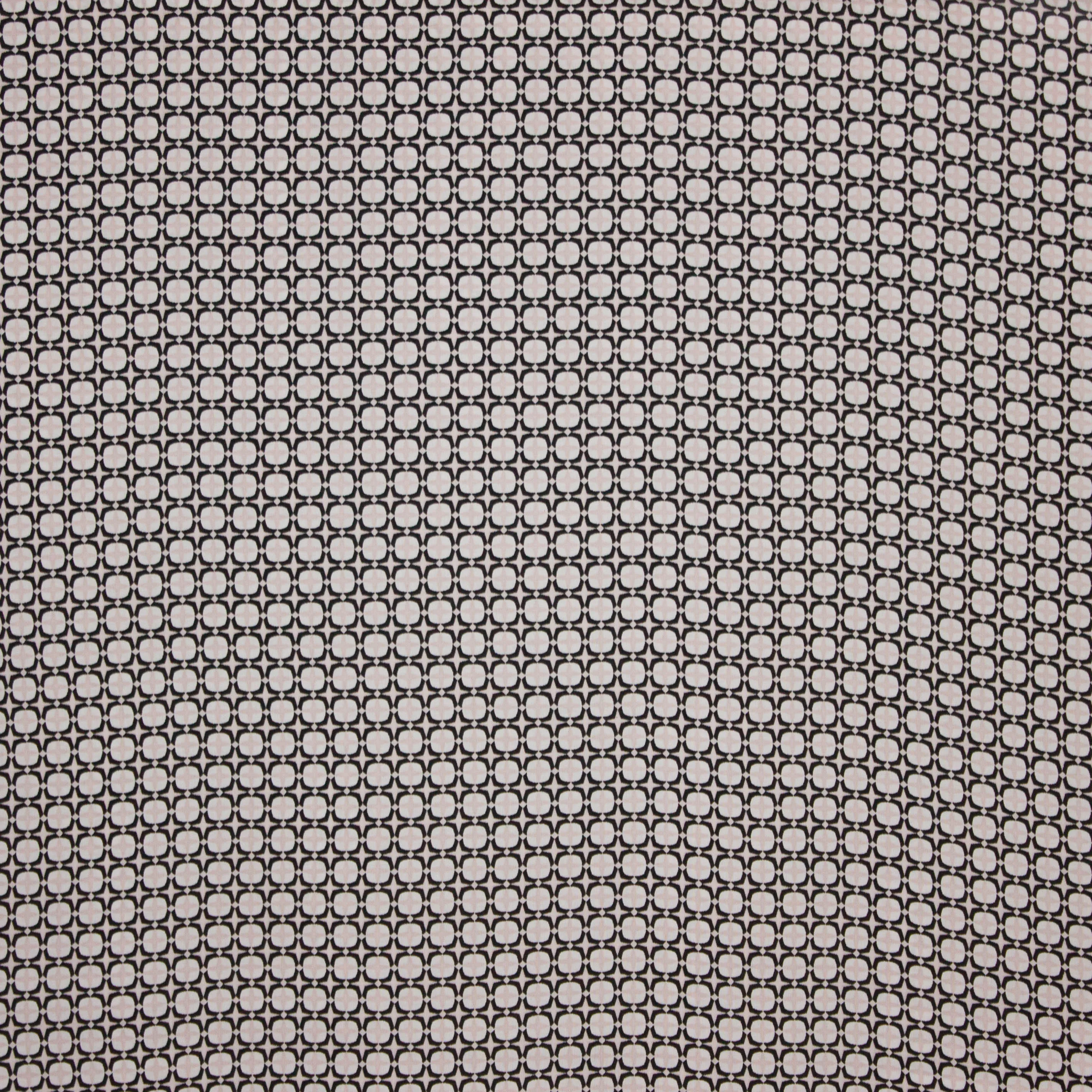 Viscose zwart roze geometrisch motief
