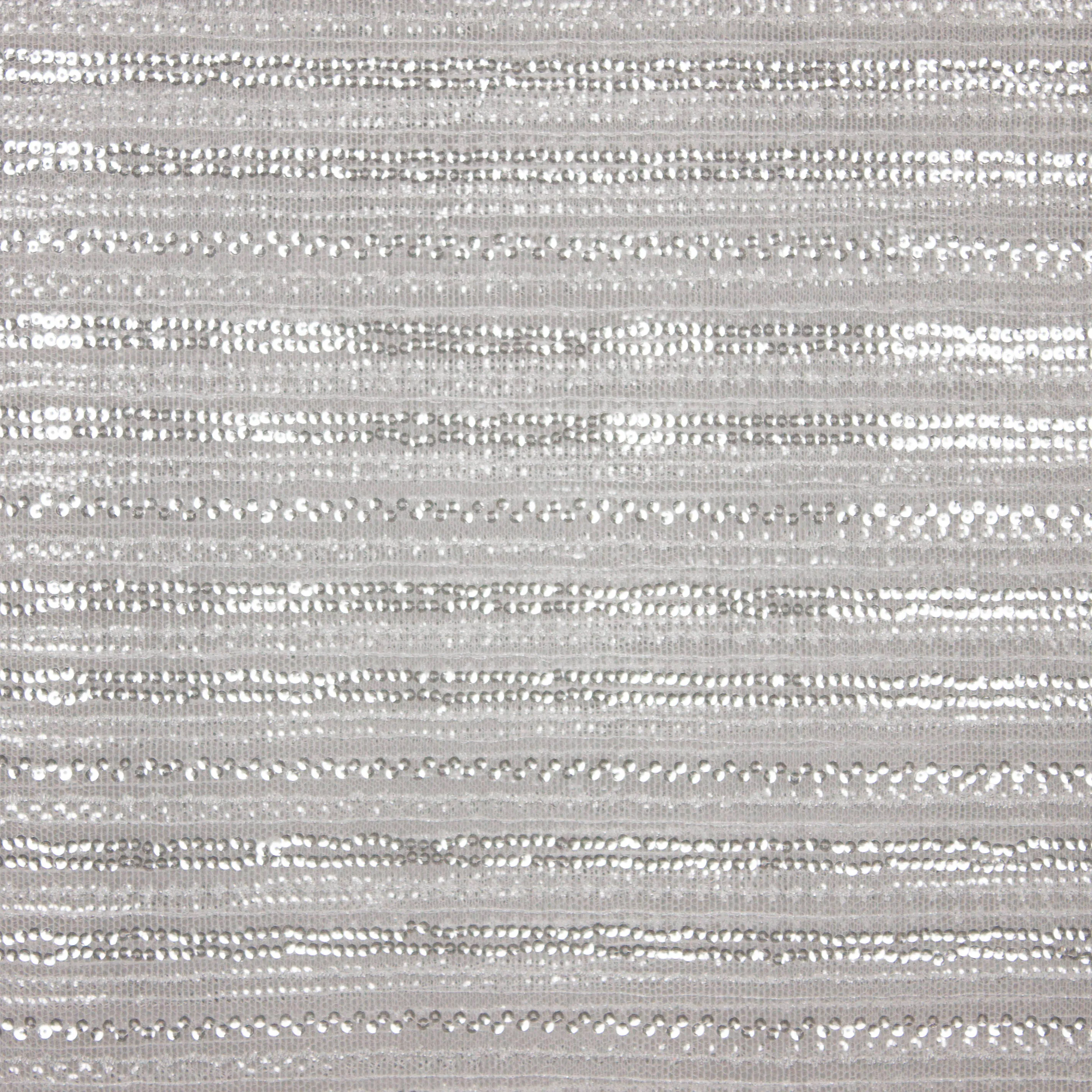 Witte kant met zilveren pailletten