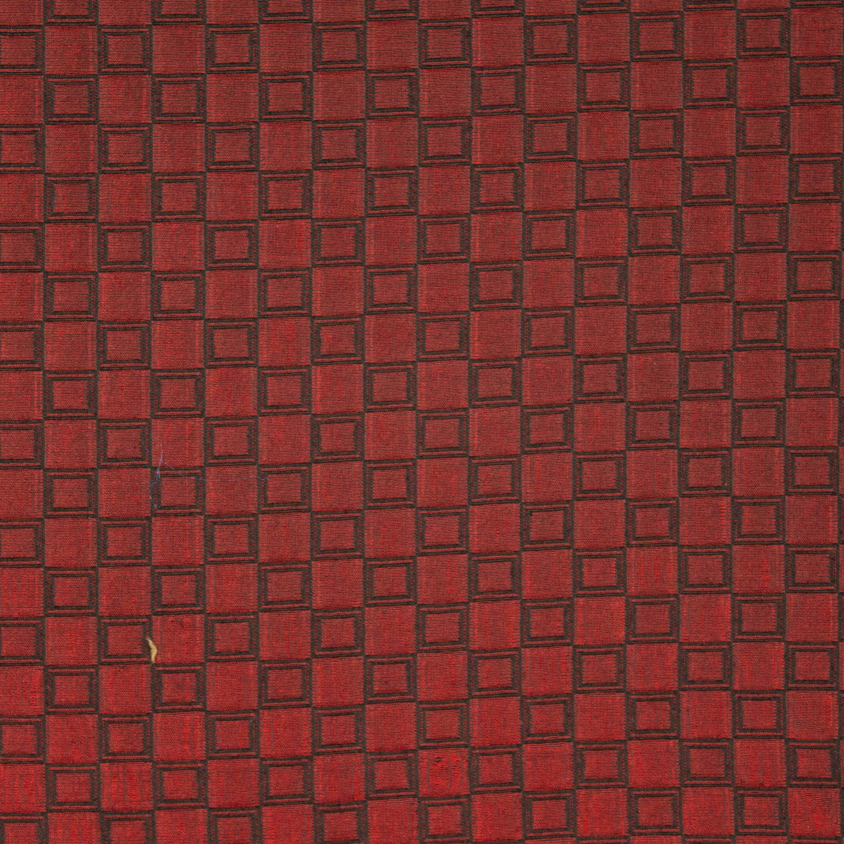 Bordeaux jacquard met vierkanten