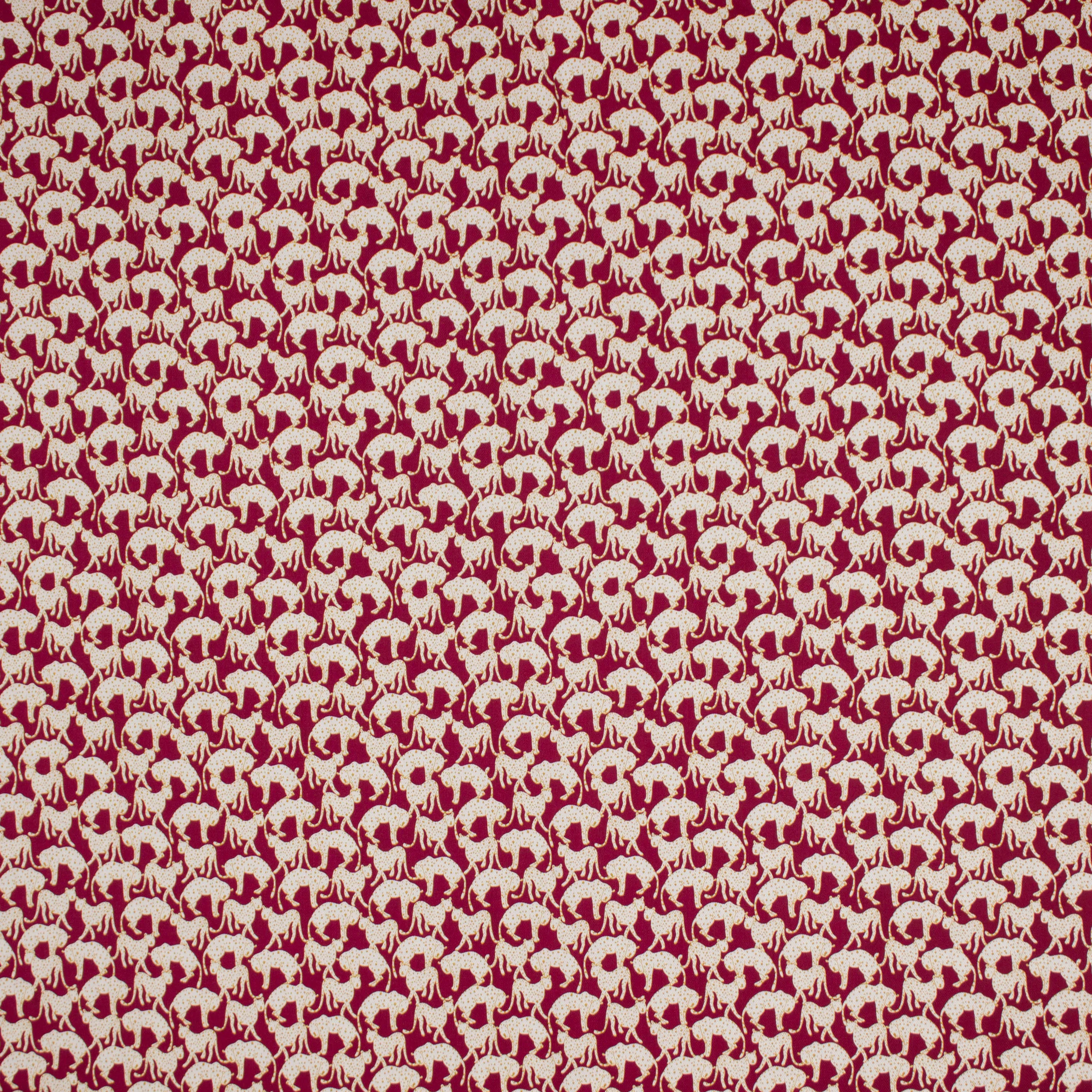 Bordeaux viscose met luipaardprint - La Maison Victor