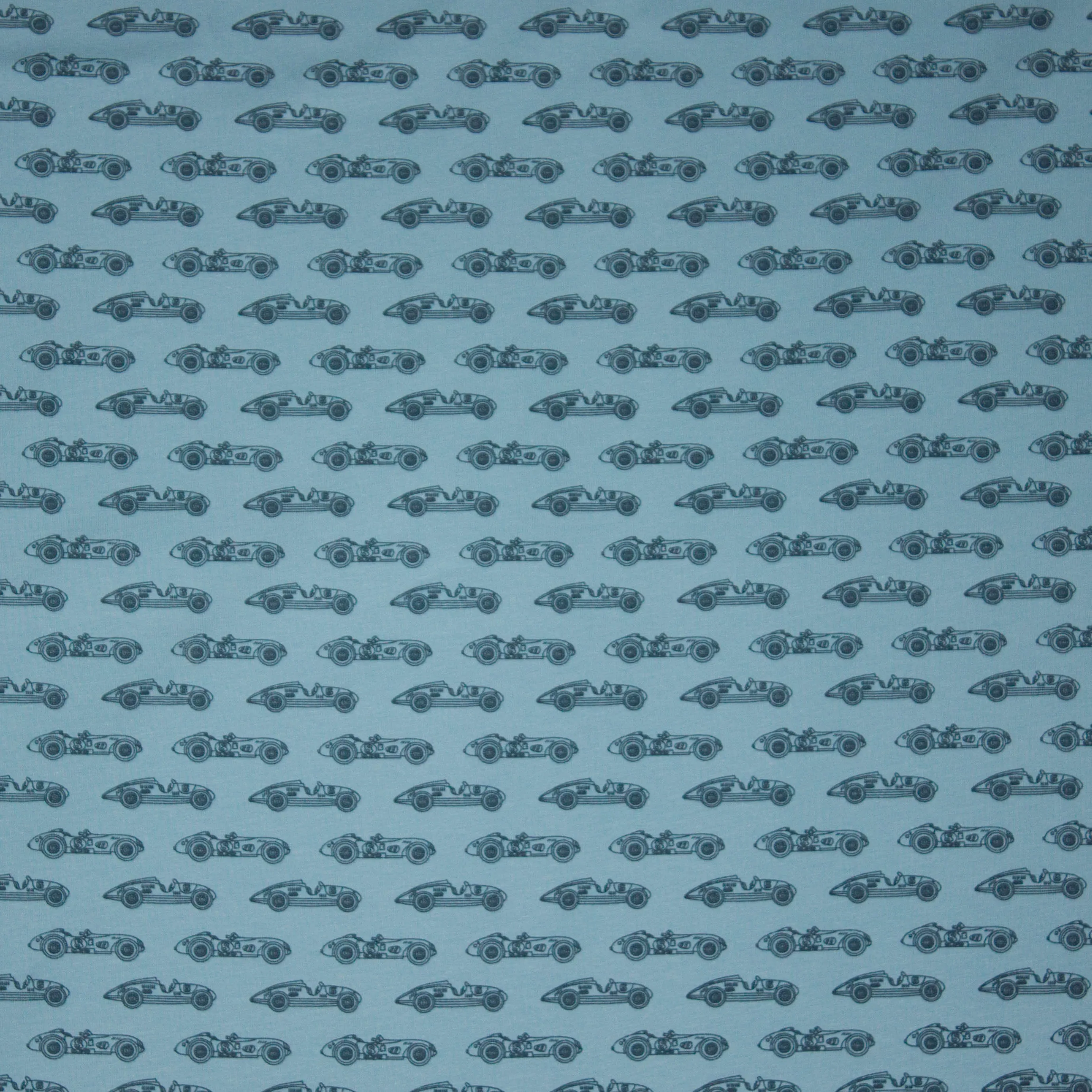 Blauwe tricot met auto motief
