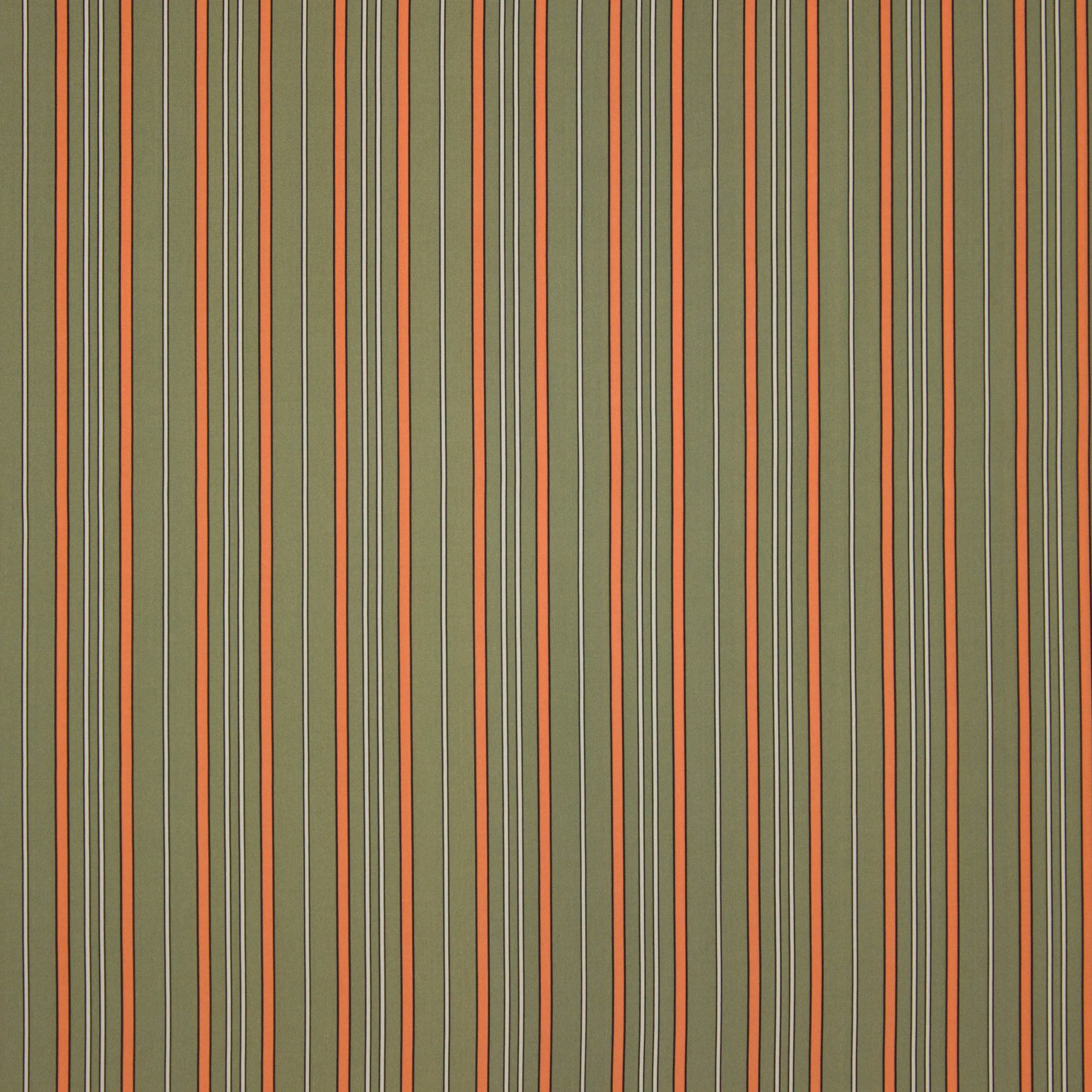 Kaki viscose met wit en oranje strepen - La Maison Victor