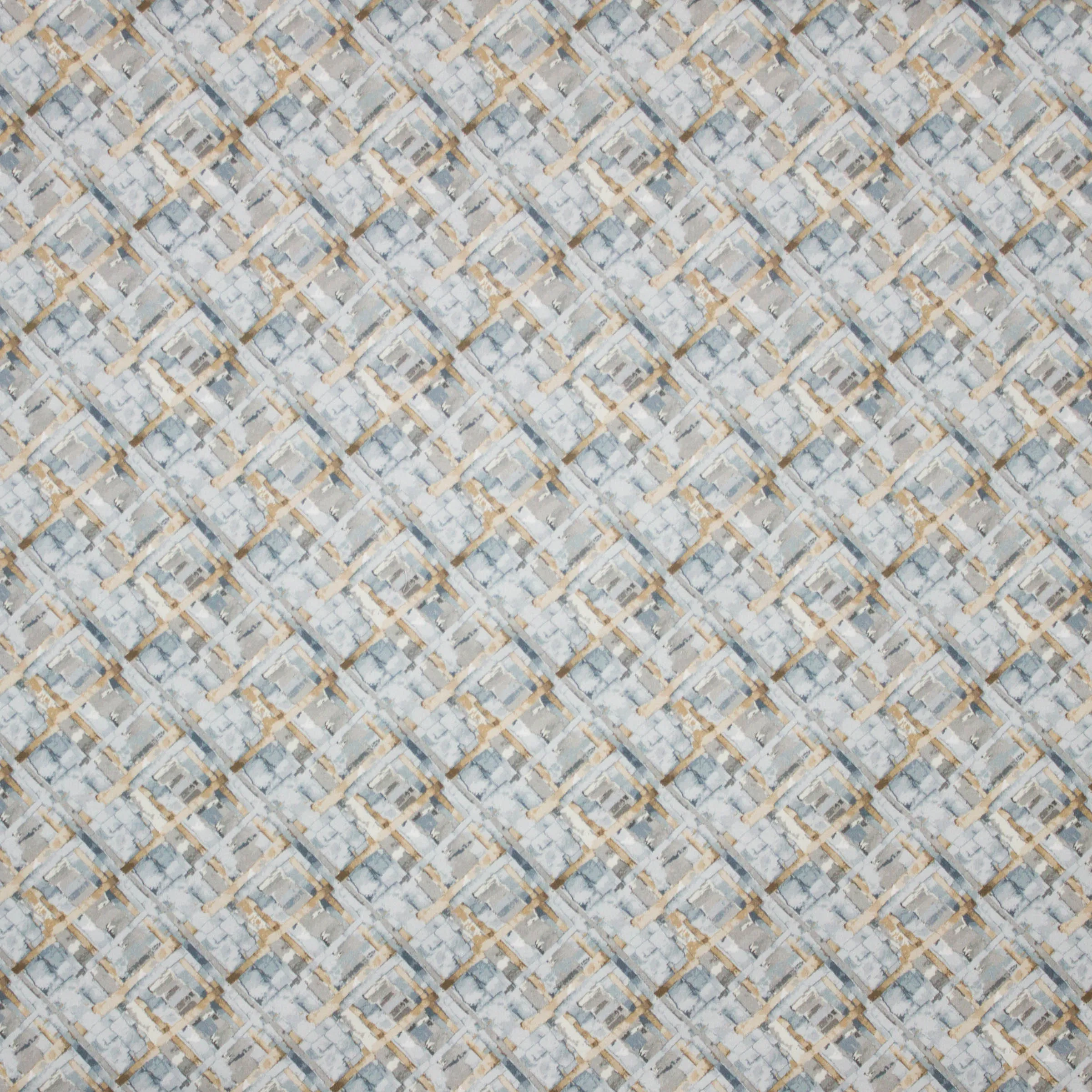 Landschap quilt met stad blauw