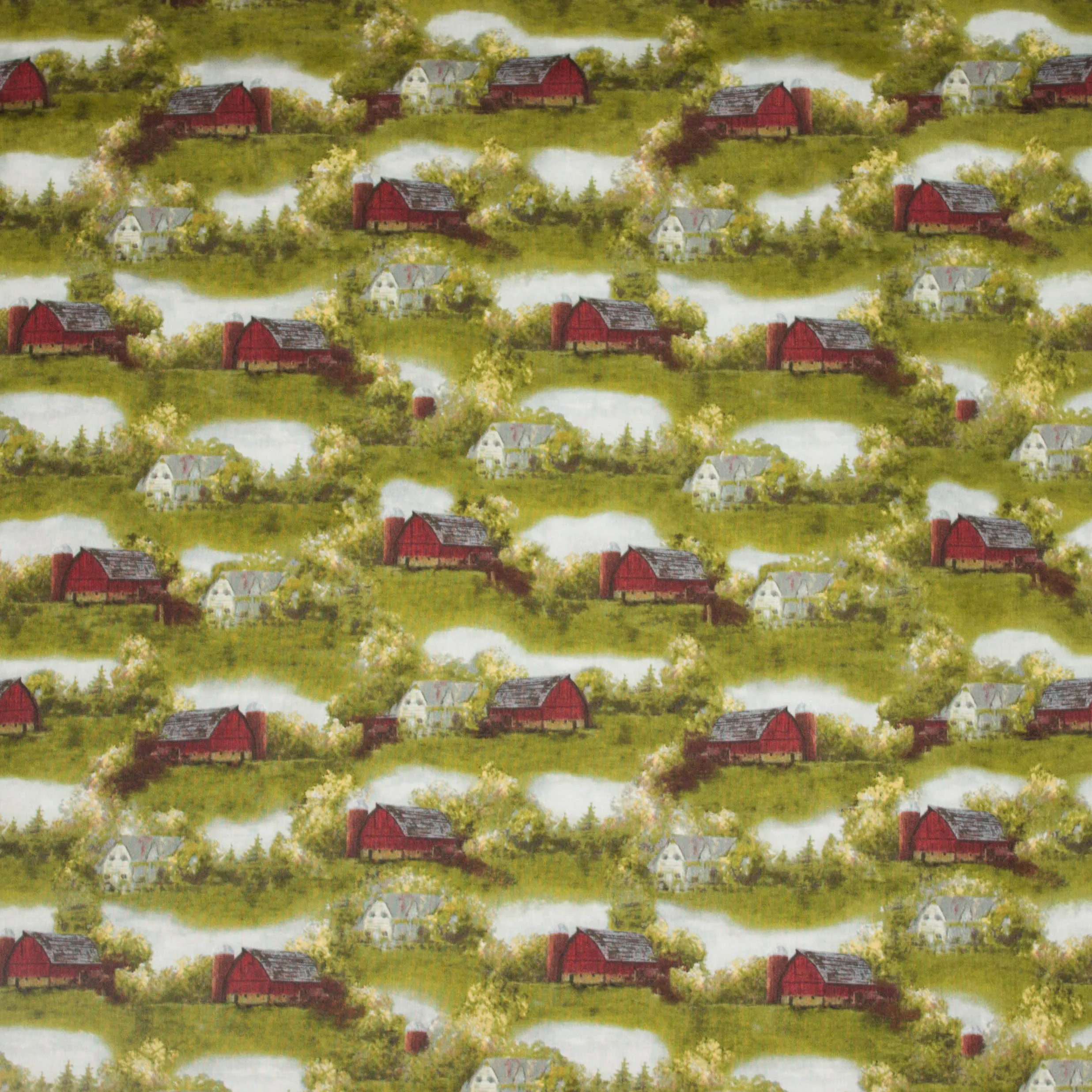 Landschap quilt met boerderijen