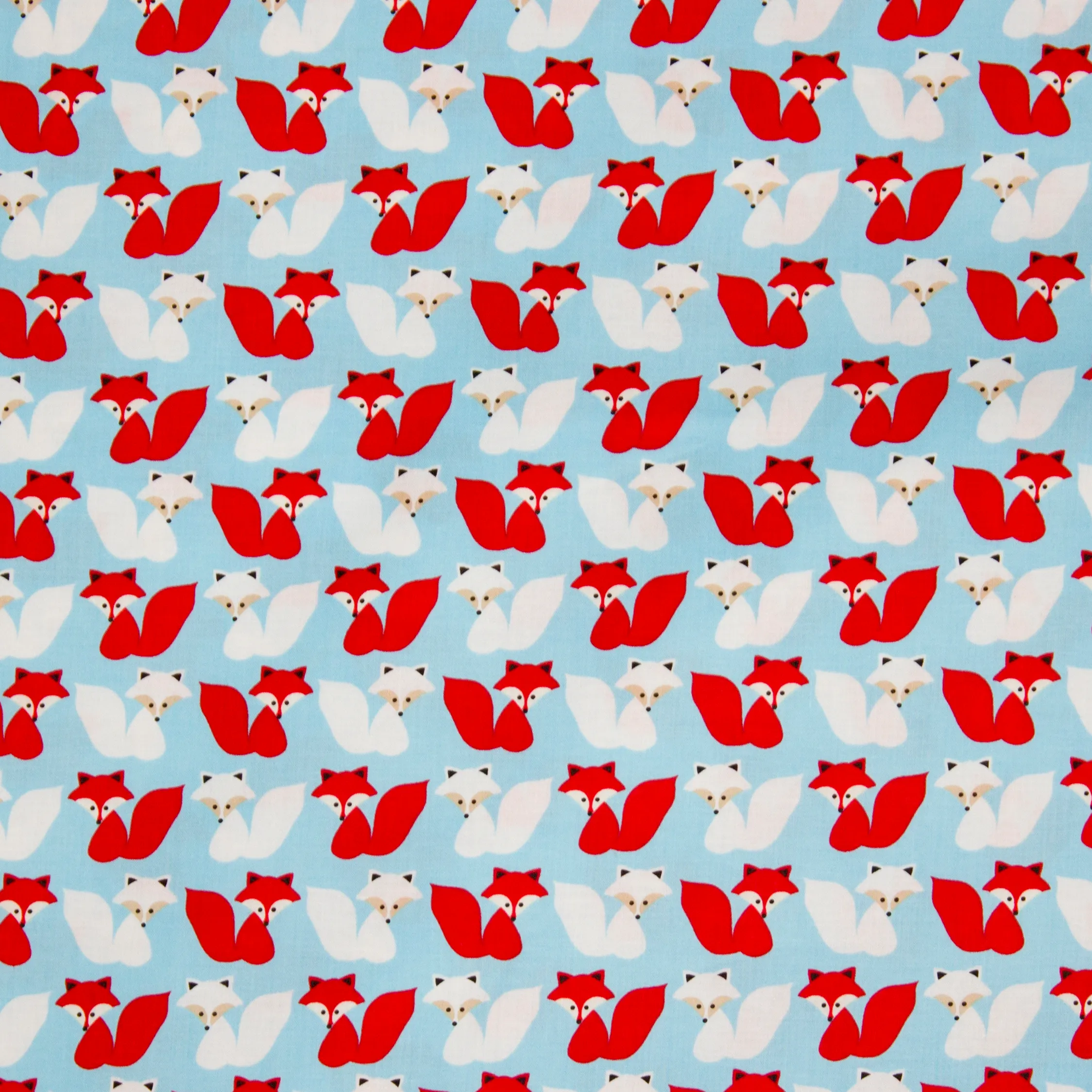 Blauwe katoen met vosjes