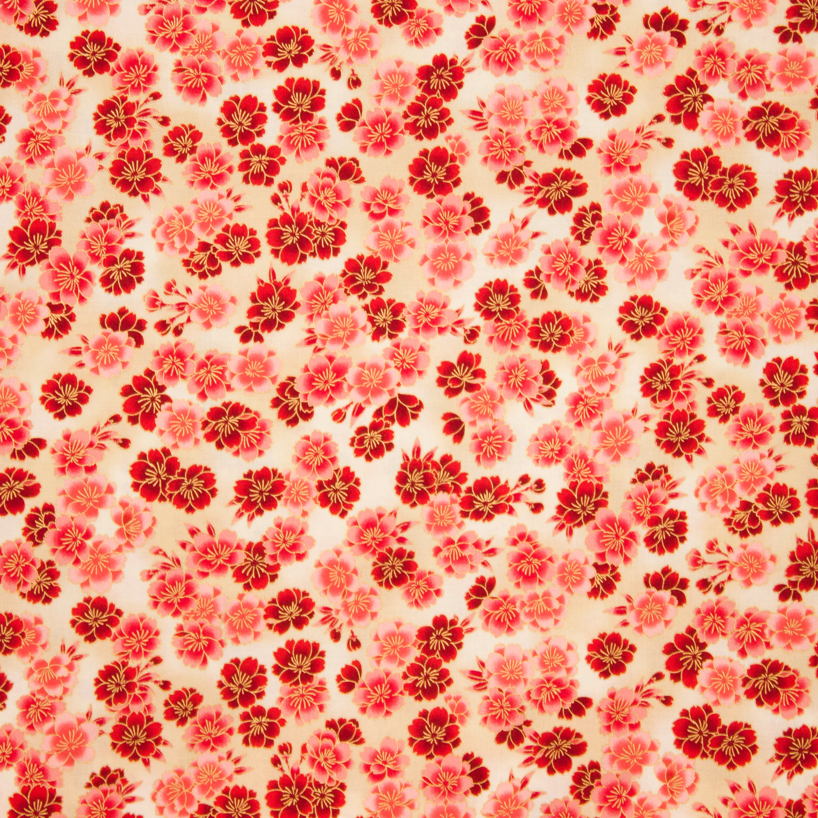Beige katoen met bloemen Imperial Collection