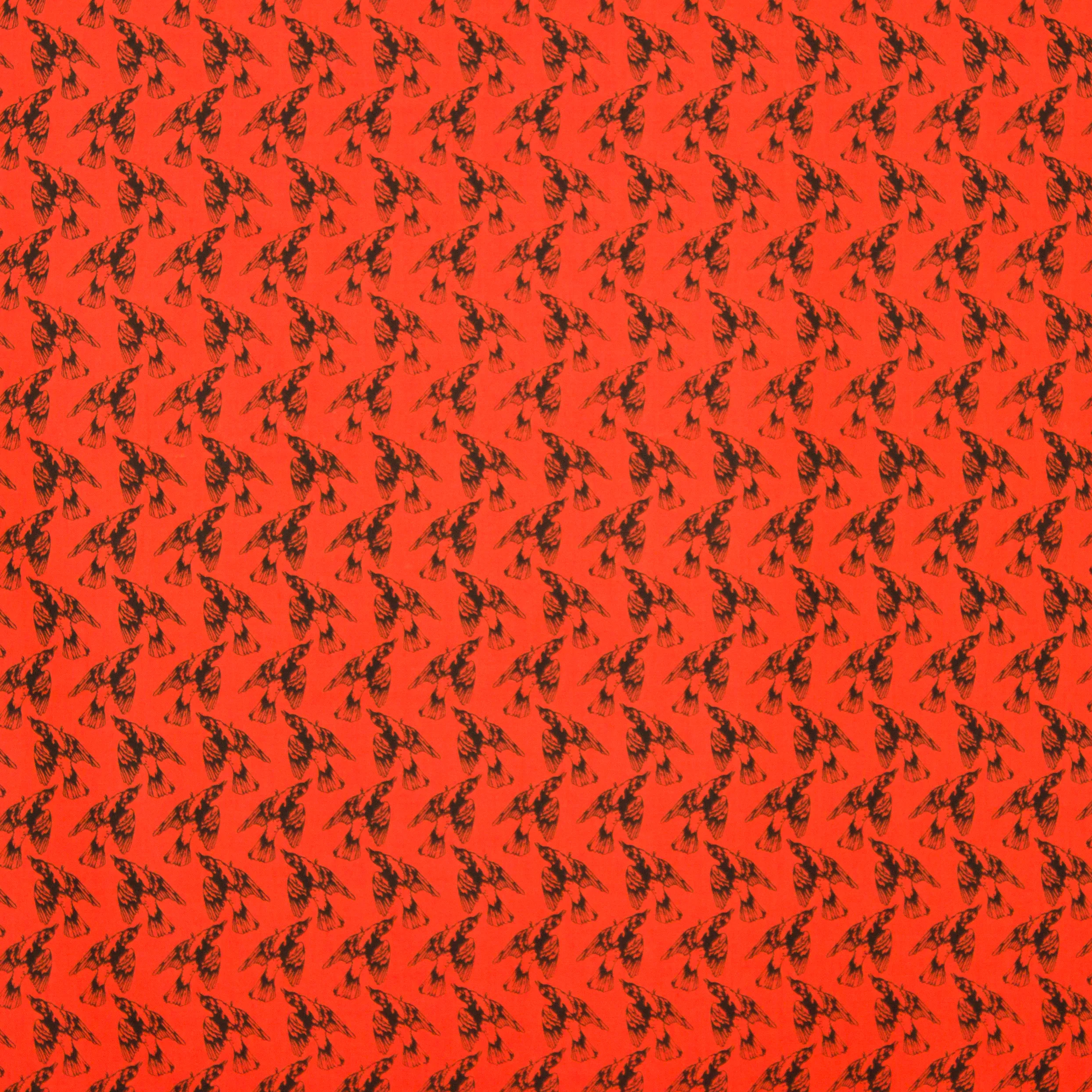 Oranje katoen met vogels