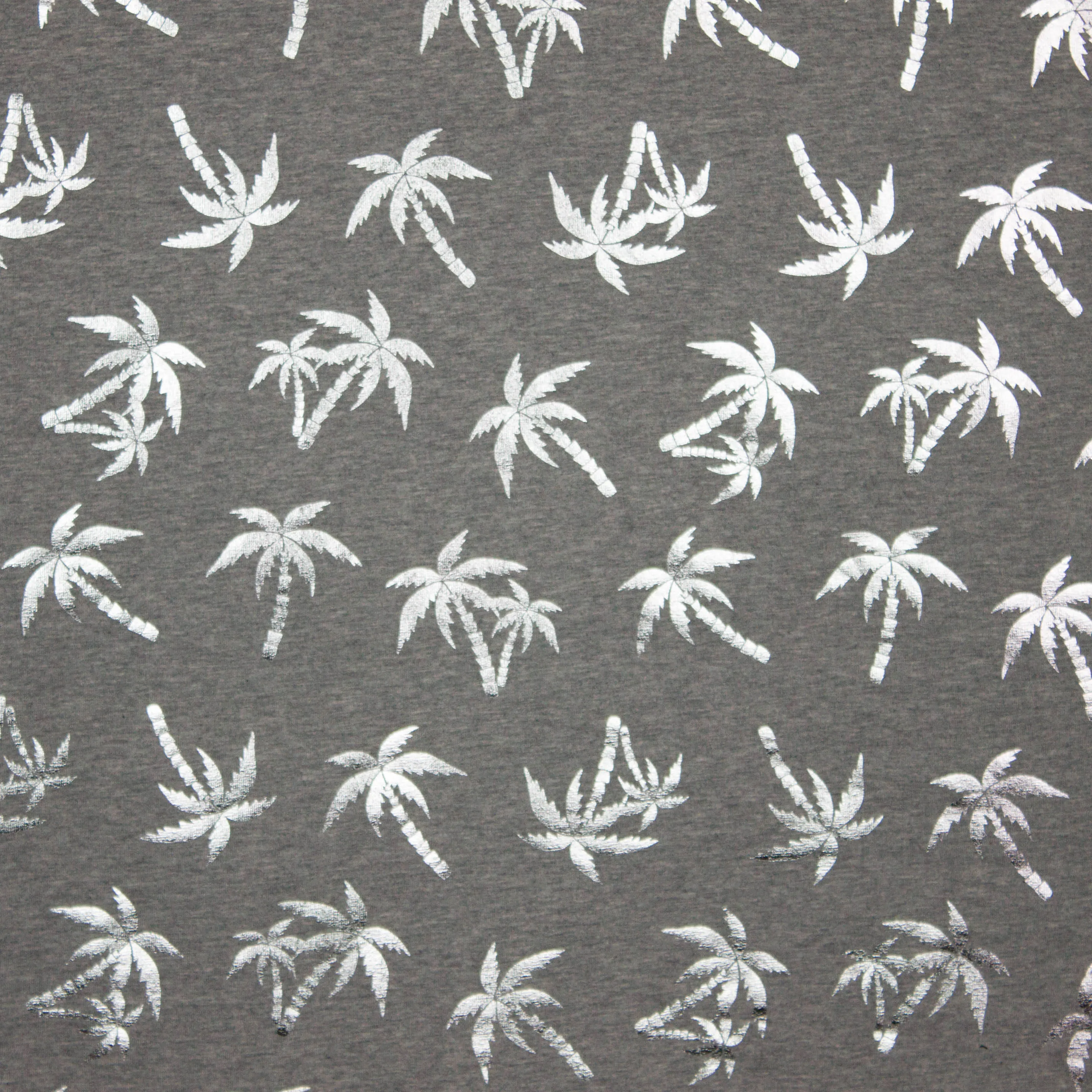 Grijze tricot met zilveren palmbomen - Stitched by You