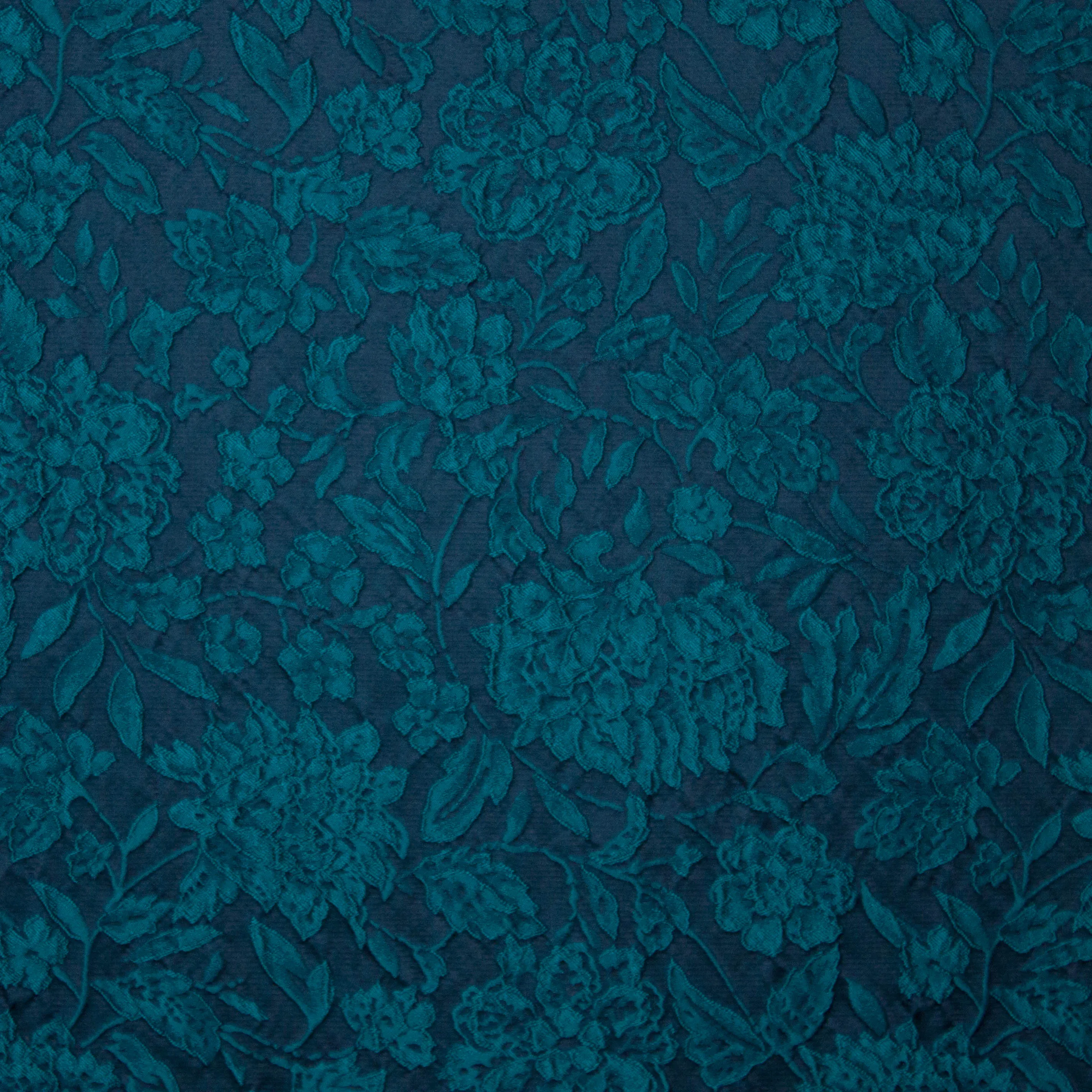 Donkerblauwe jacquard met bloemenmotief