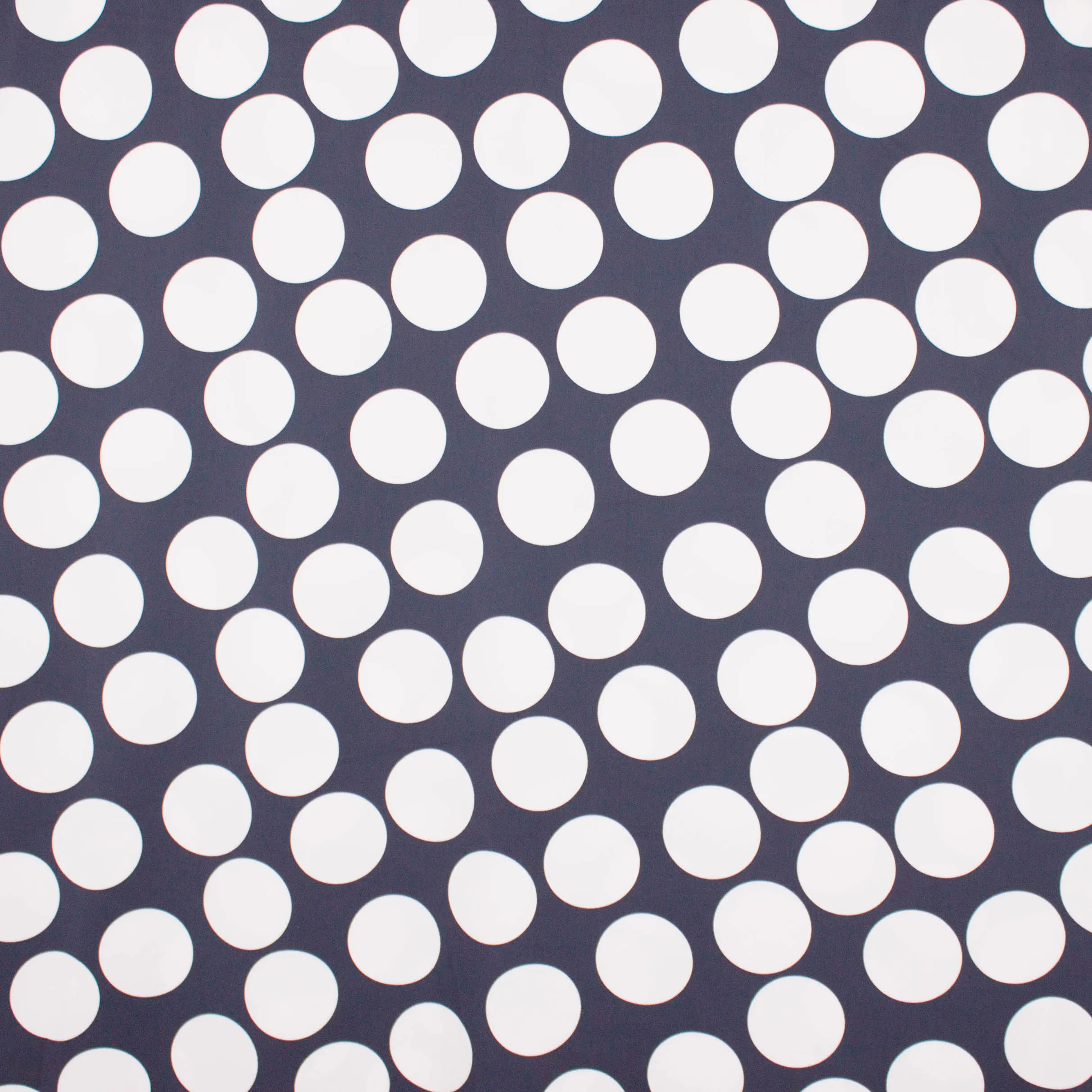 Blauwe polyester met ecru bollen