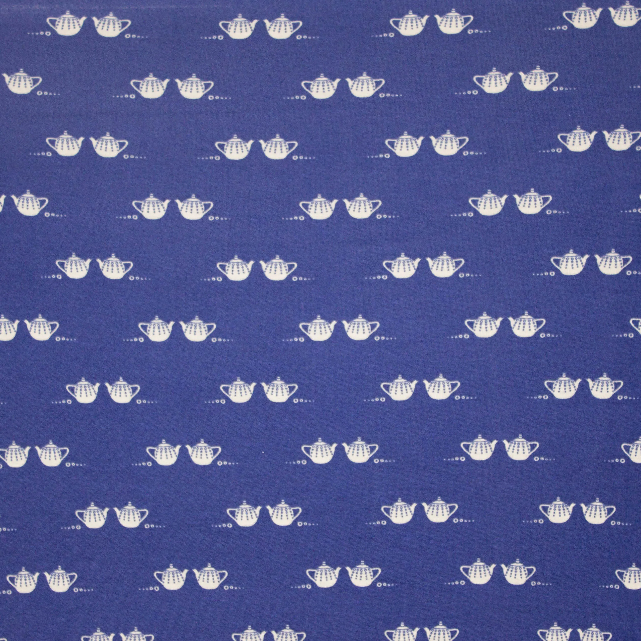 Blauwe tricot met koffiekopjes motief  van 'Froy & Dind'
