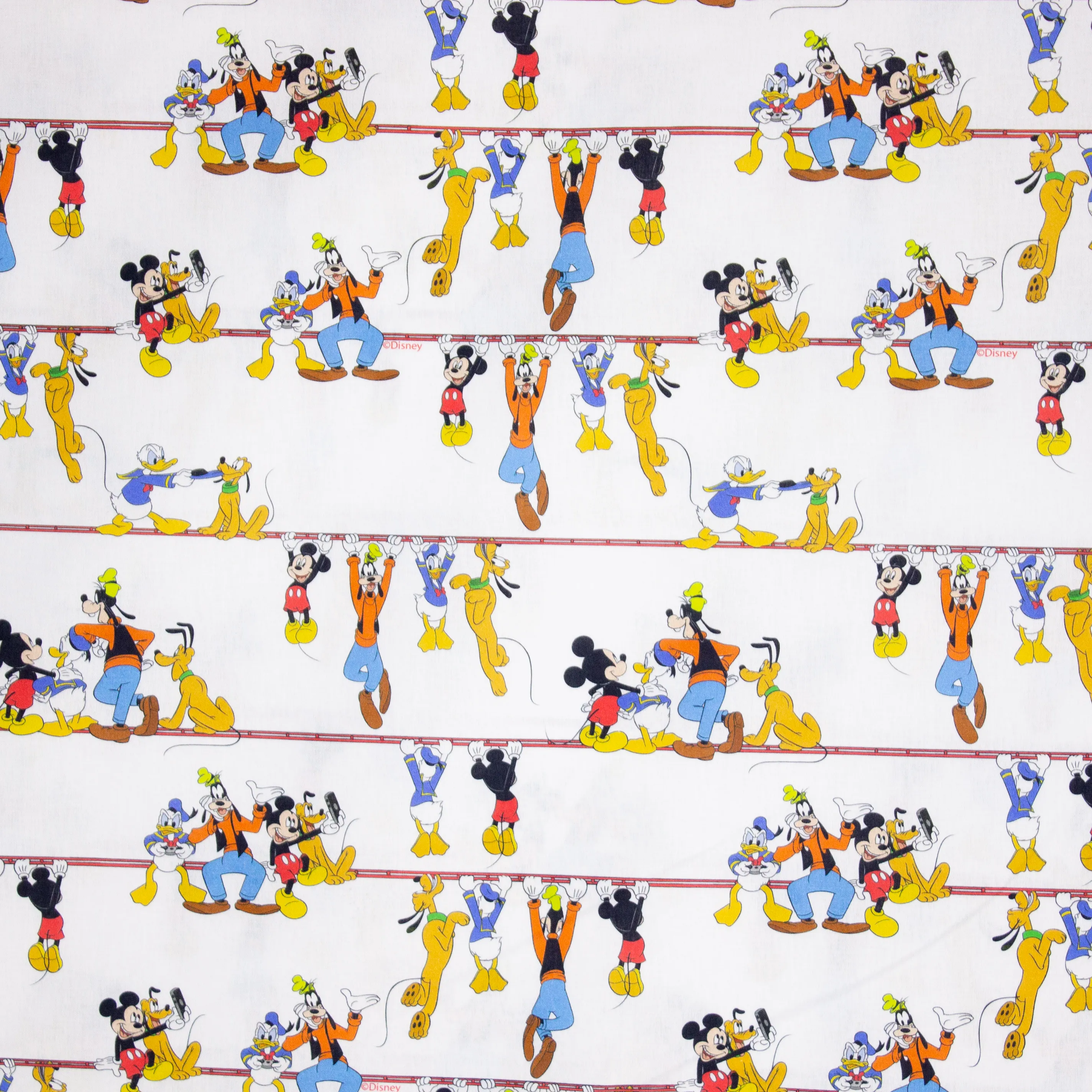 Katoen met Mickey Mouse Figuurtjes