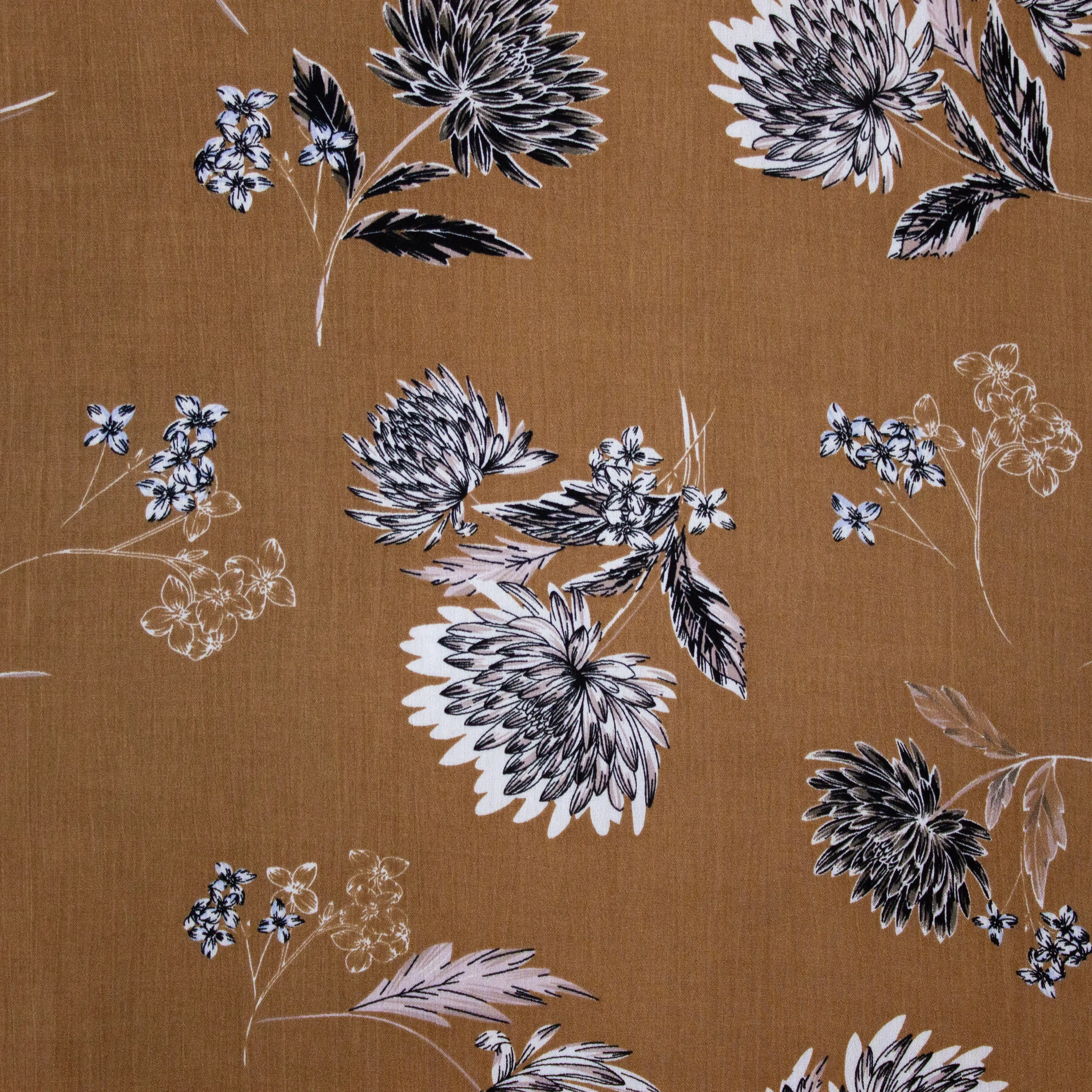 Camel viscose met bloemen - My Image
