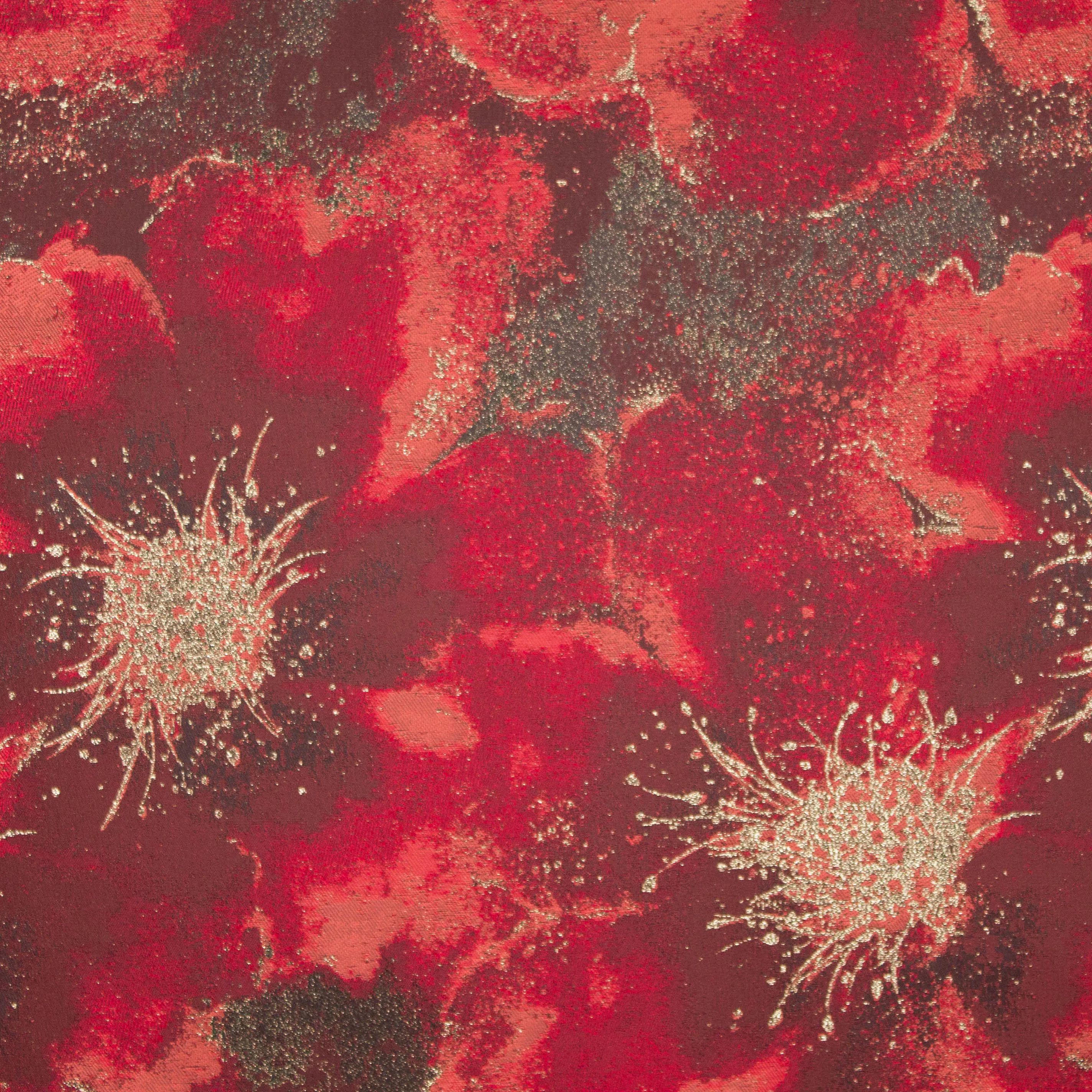 Bordeaux jacquard met bloemen en gouden glitter