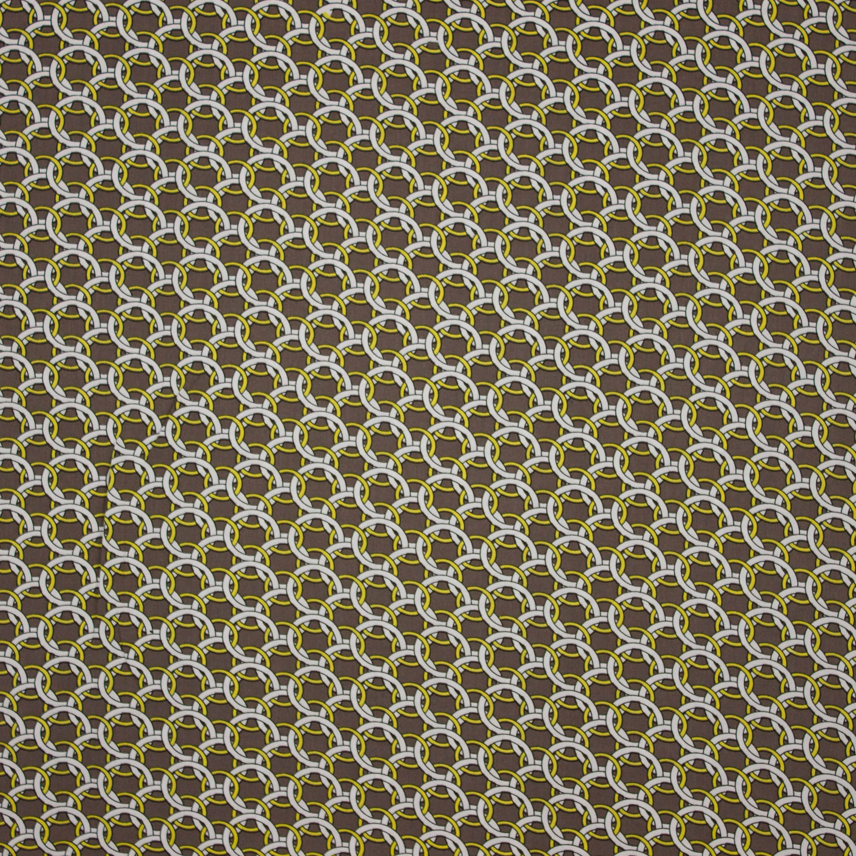 Taupe viscose met schakels motief - Milliblu's