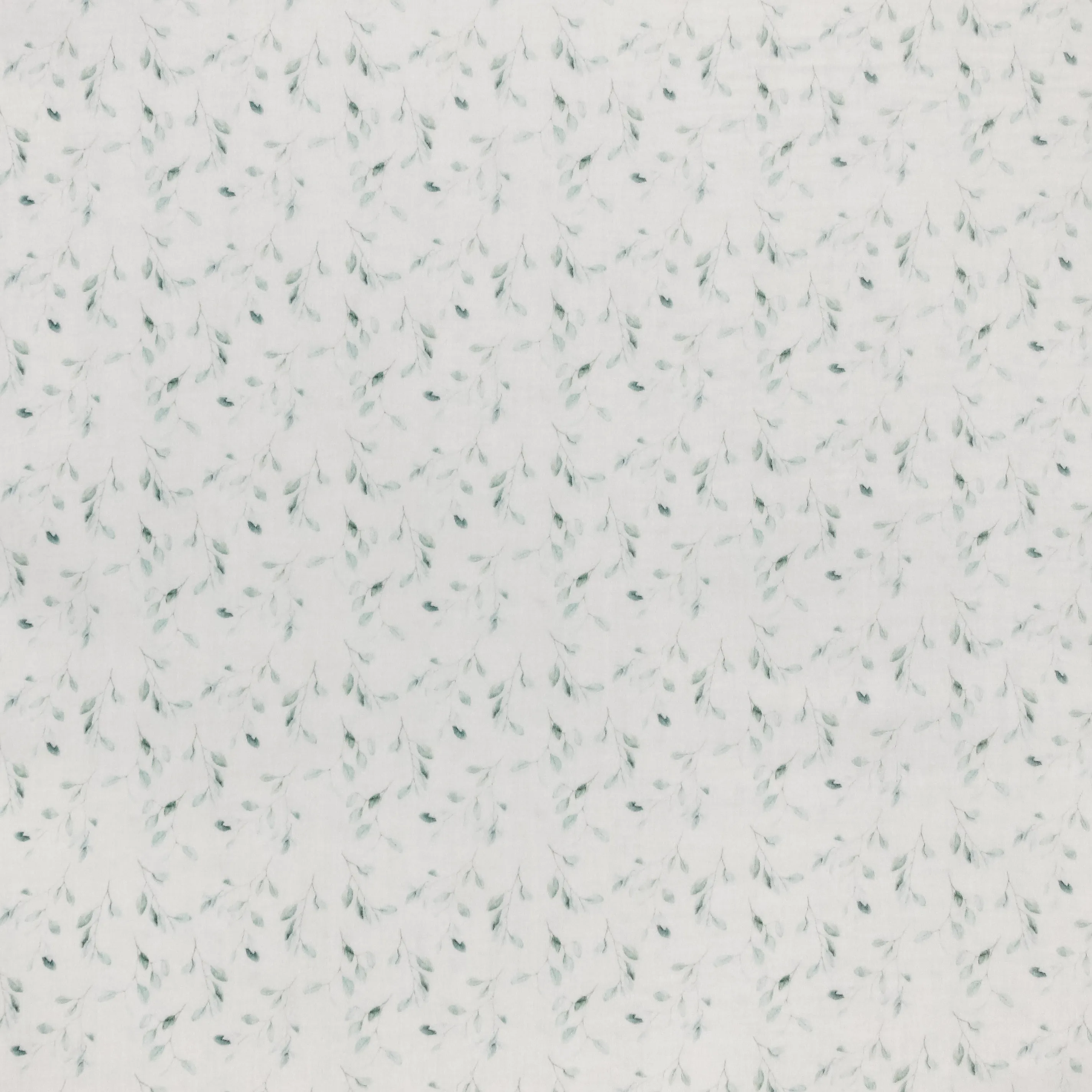 Witte Double Gauze met Blaadjes