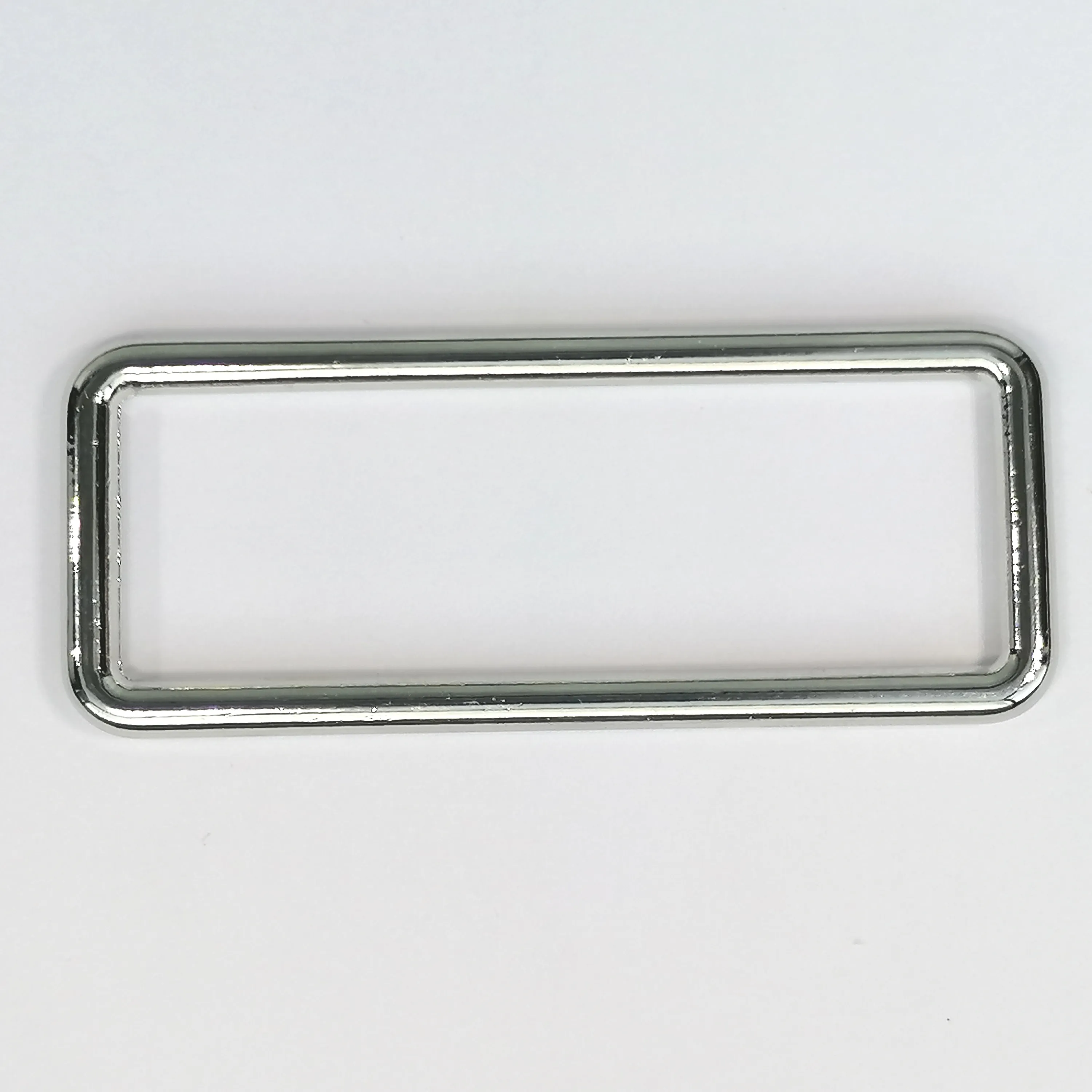 Rechthoekige ring - zilverkleurig - 5 x 1,5 cm
