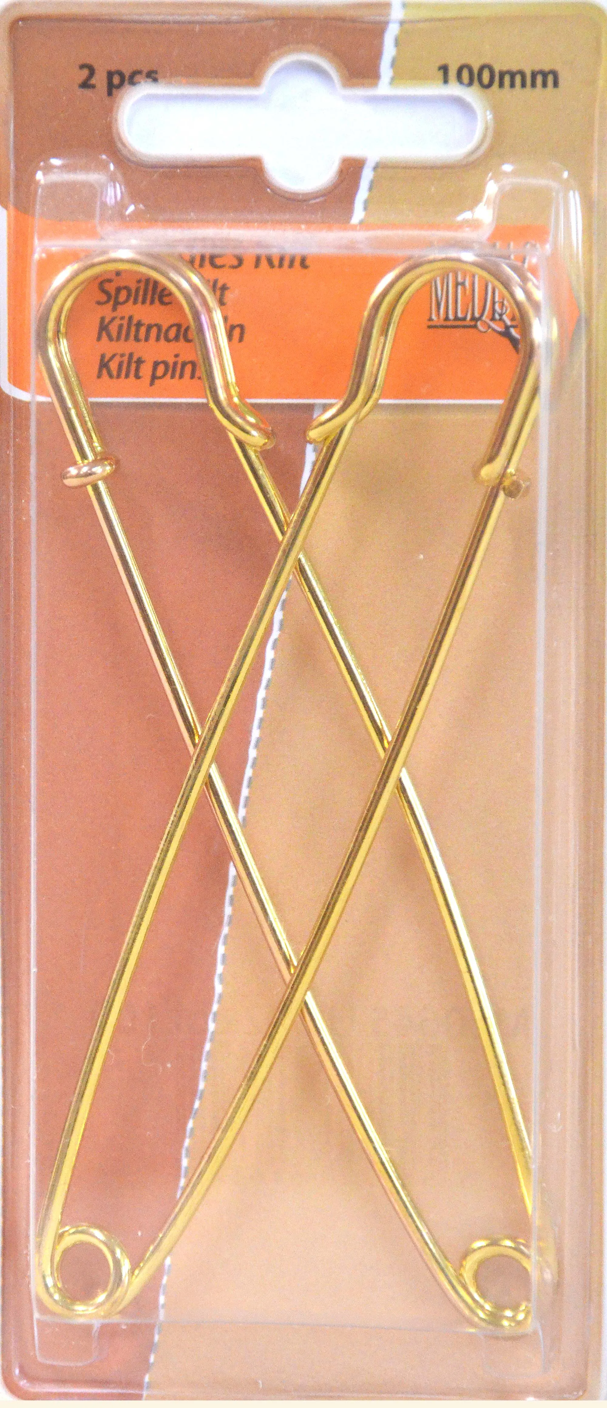 Goudkleurige kiltspelden - 10 cm - 2 stuks