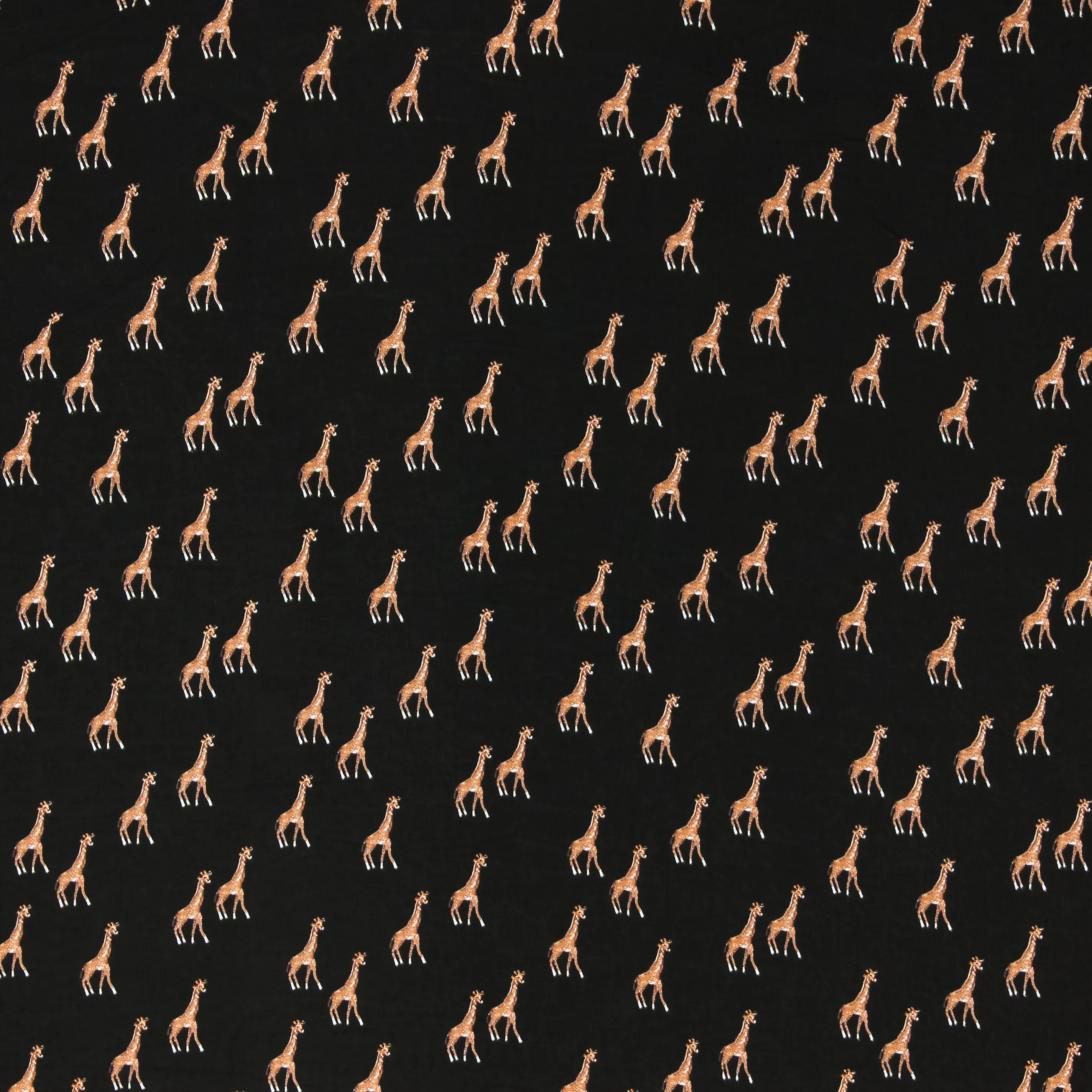 Zwarte viscose met giraffen