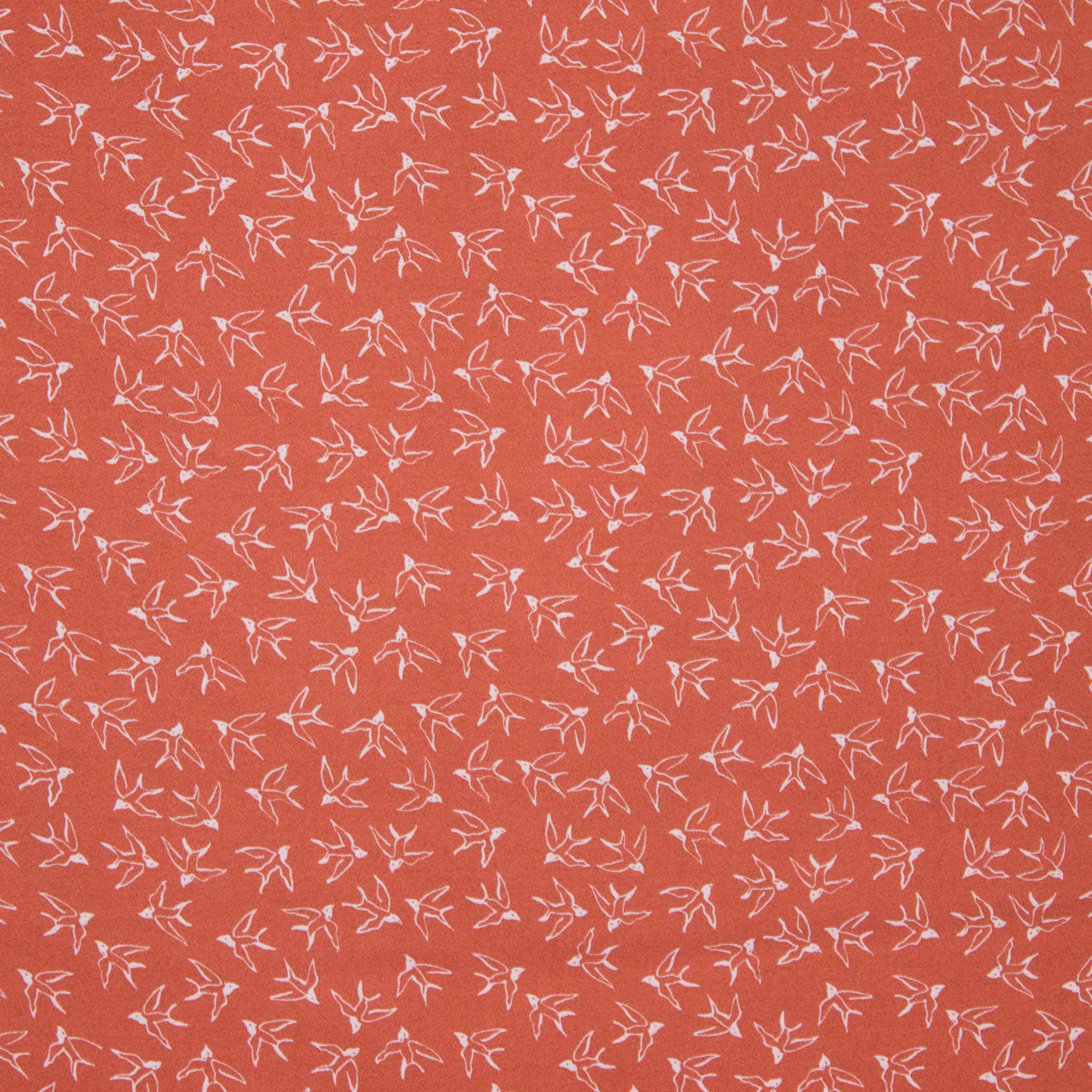 Roeste viscose crêpe met vogels - About blue fabrics