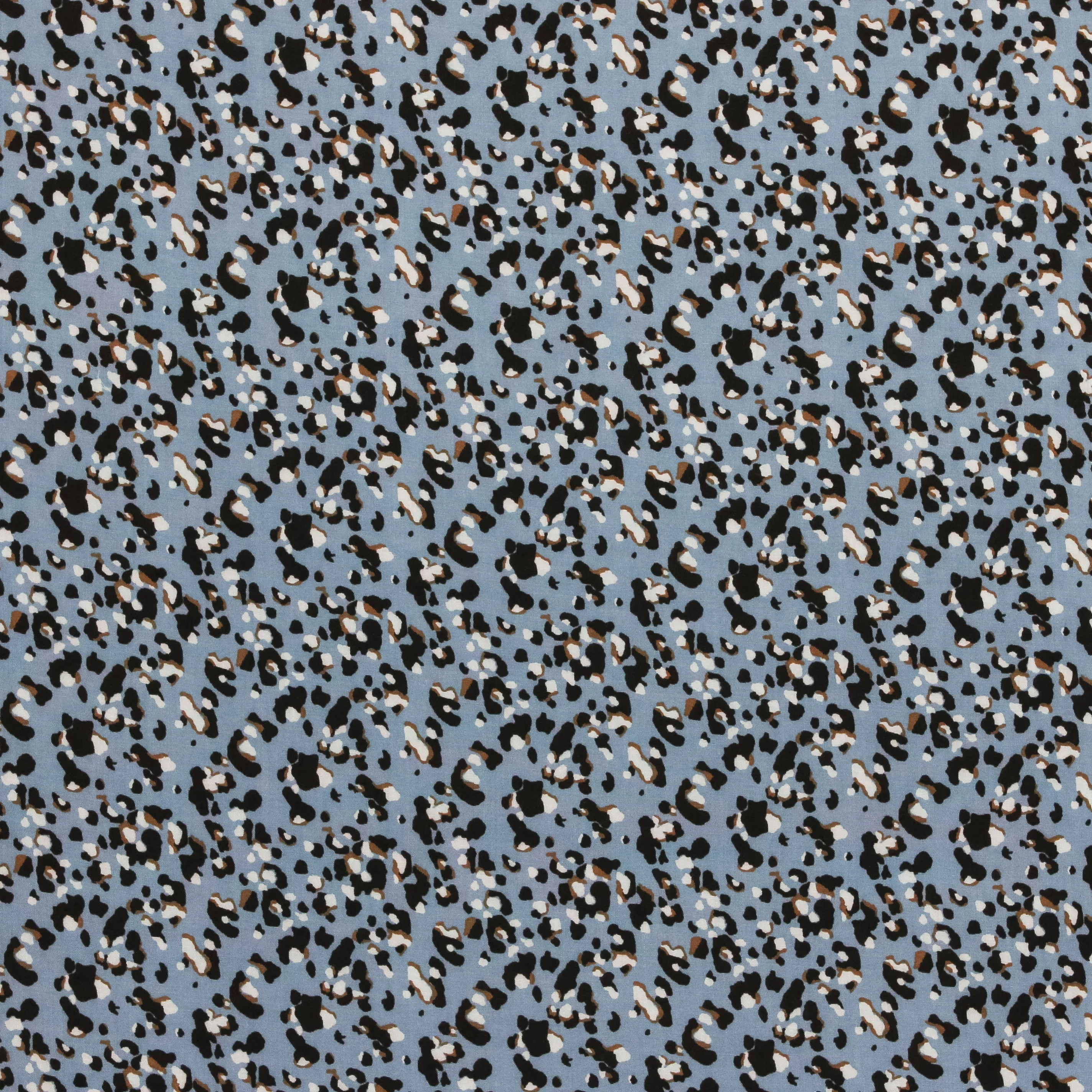 Viscose blauw met luipaardprint