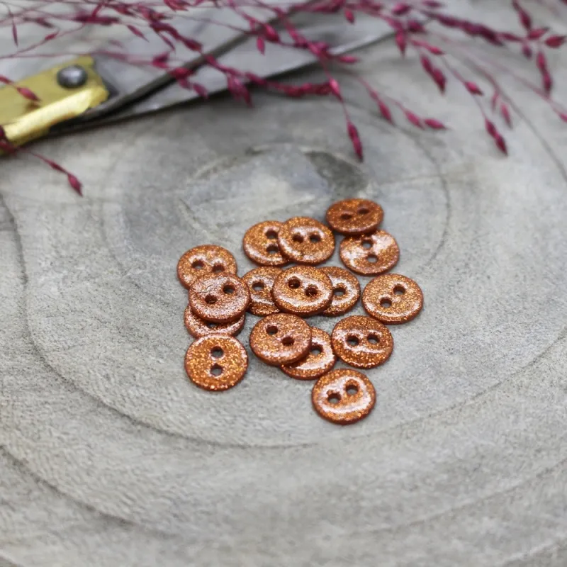 Knoopjes 9 mm 'Glitter Chestnut' - Atelier Brunette