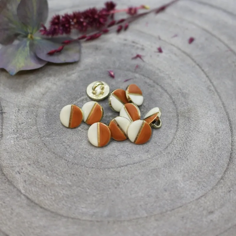 Knoopjes 9 mm 'Wink Off -White - Chestnut' - Atelier Brunette