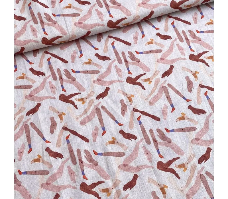 Linnen met benen en armen motief -  'Limbs' The Anatomy Collection - Capsule Fabrics